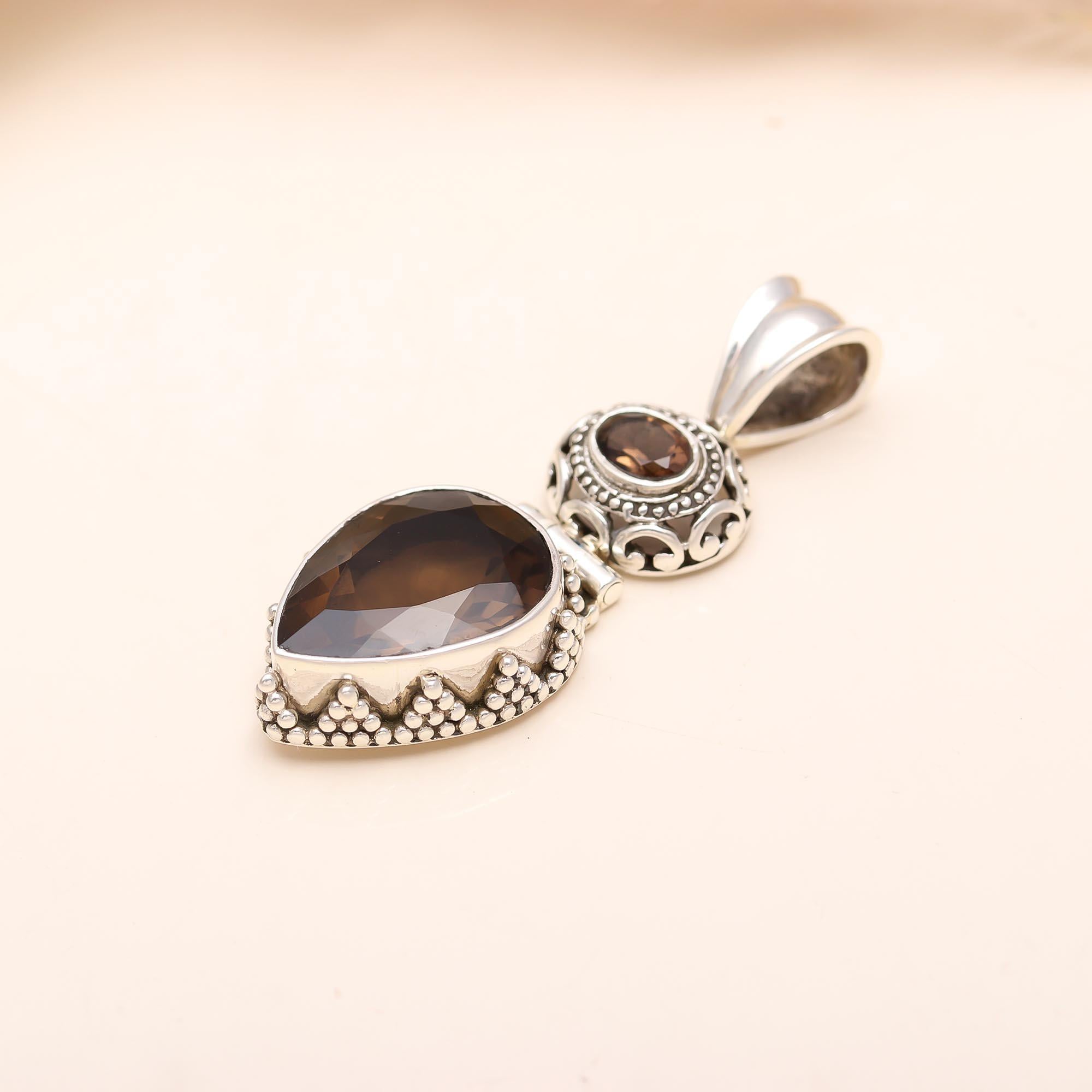 The Smoky Royal: Vintage Style Smoky Quartz Pendant