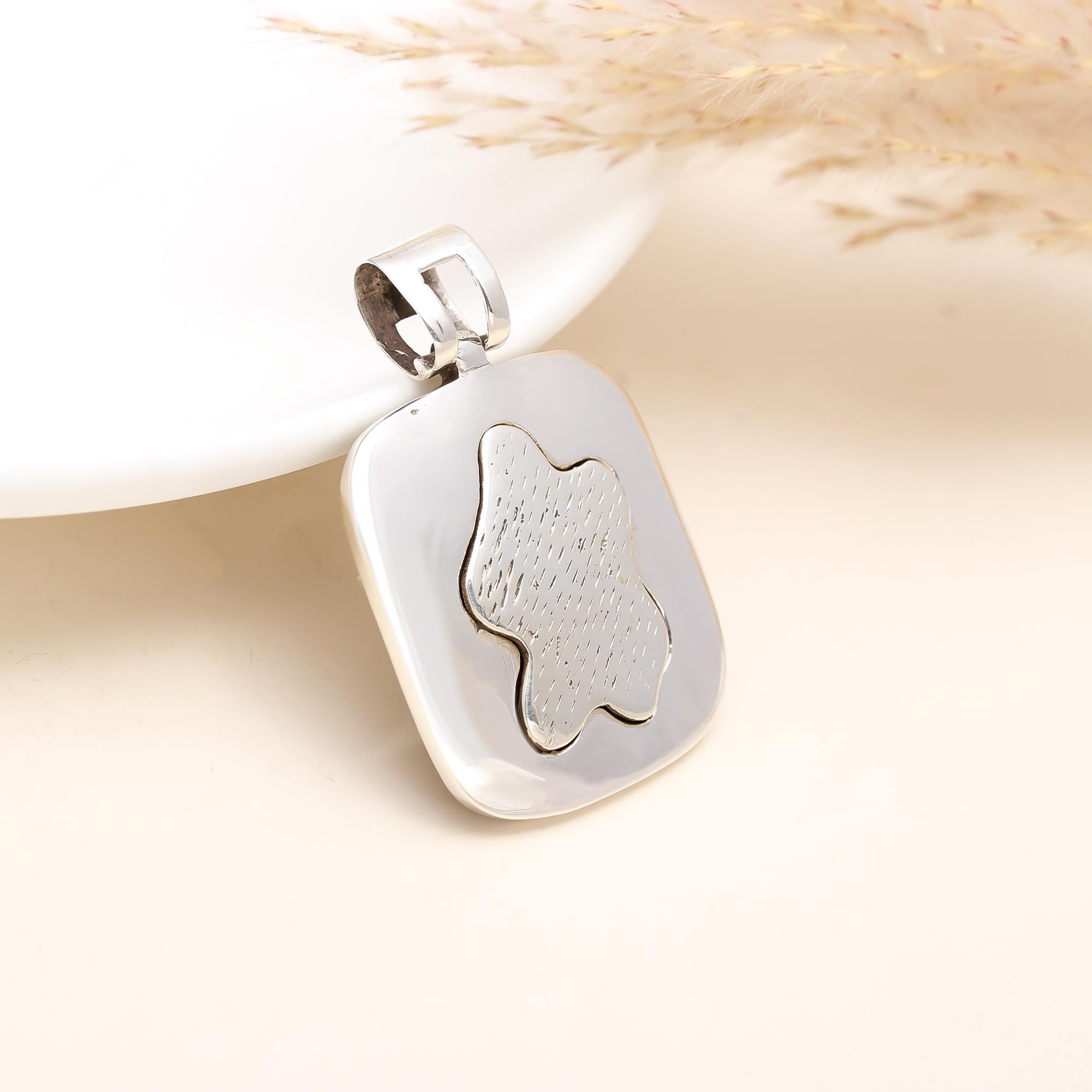 The Organic Form: Textured Abstract Sterling Silver Pendant
