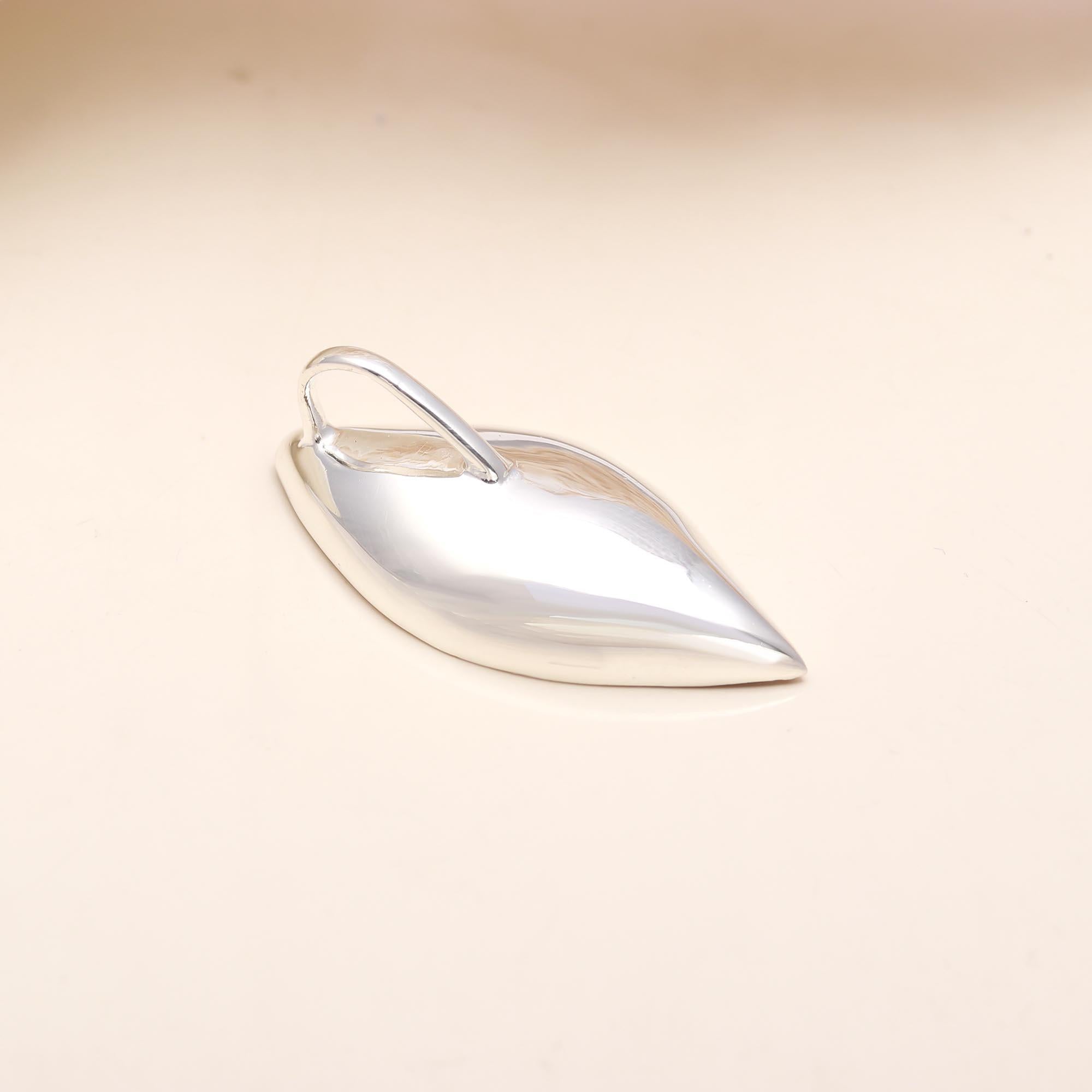 The Silver Vessel: Sculptural Sterling Silver Puff Pendant