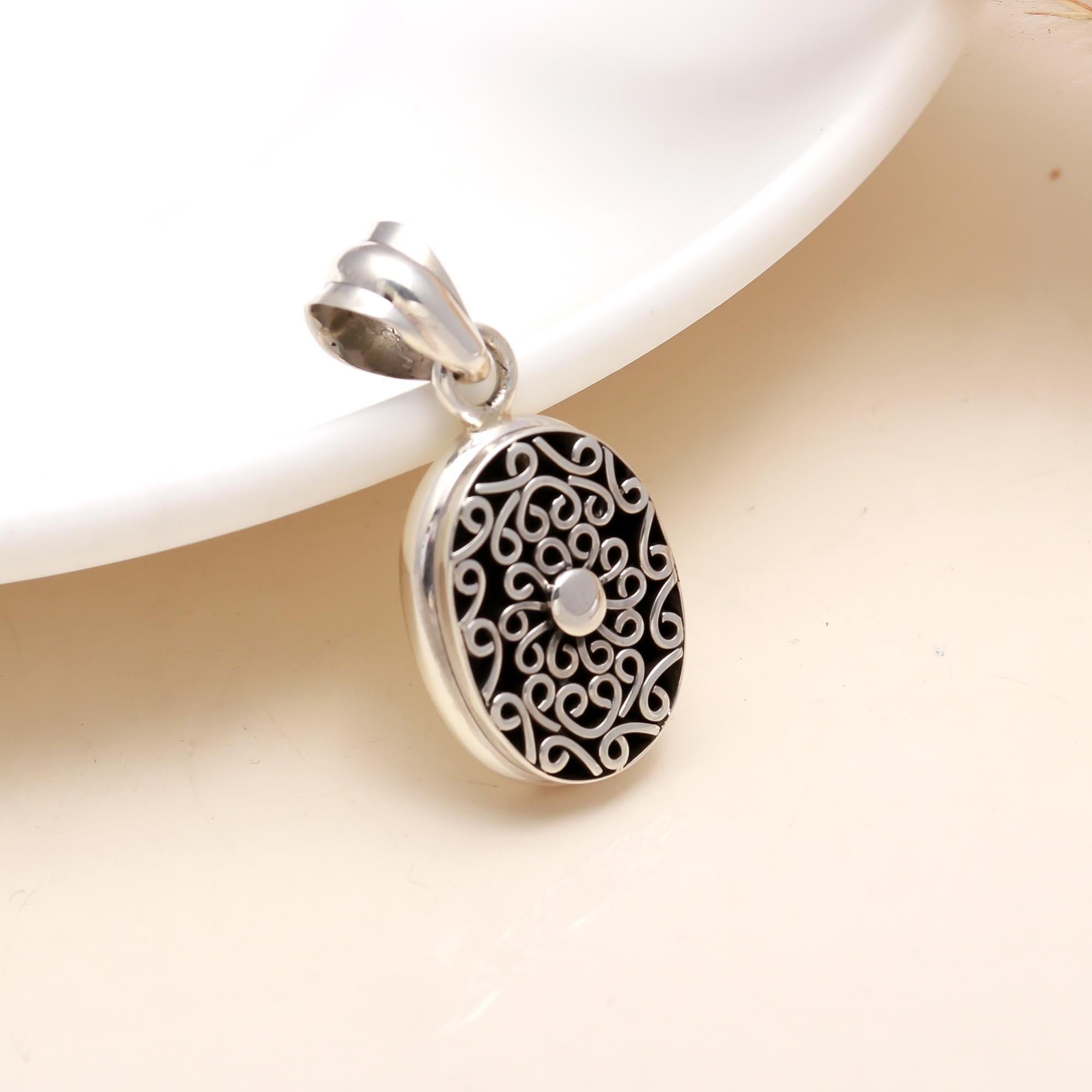 The Victorian Scroll: Sterling Silver & Pearl Filigree Pendant