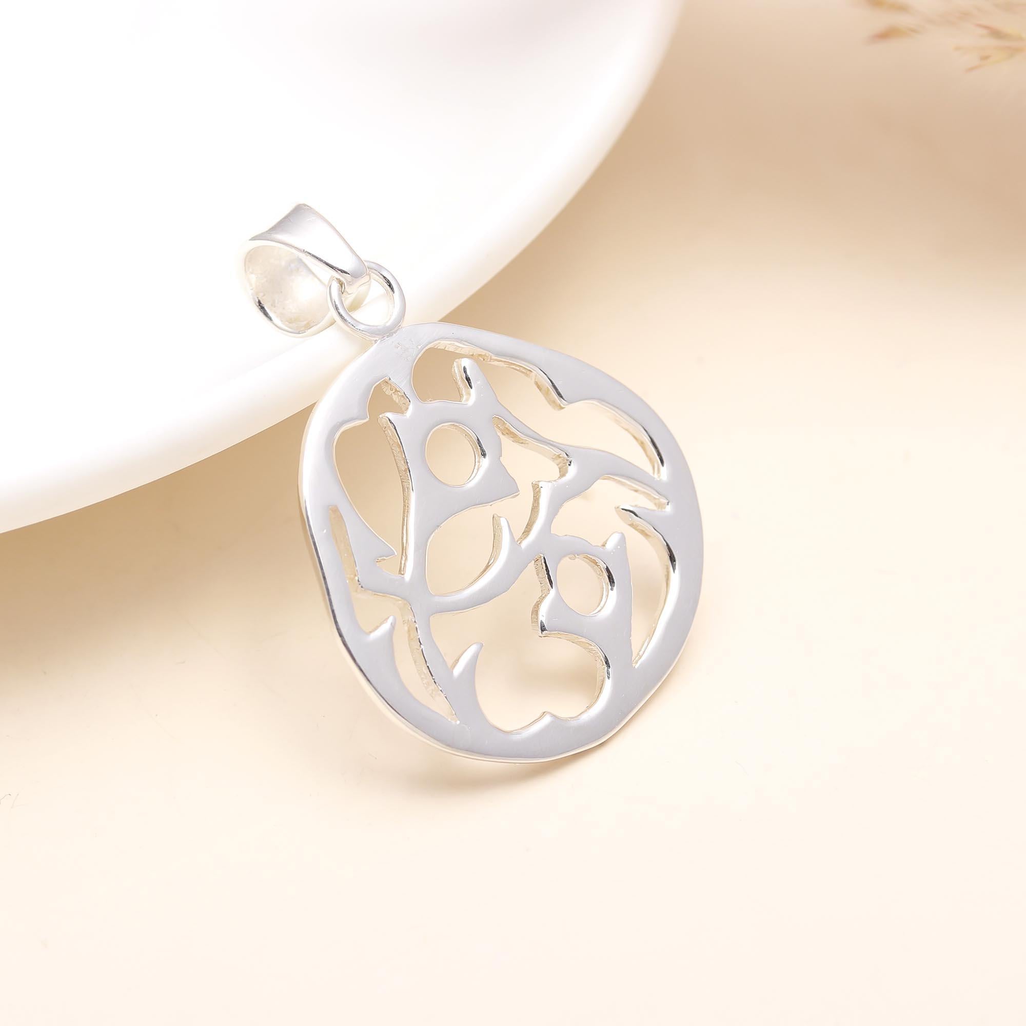 The Silver Maze: Abstract Openwork Modern Cutout Pendant