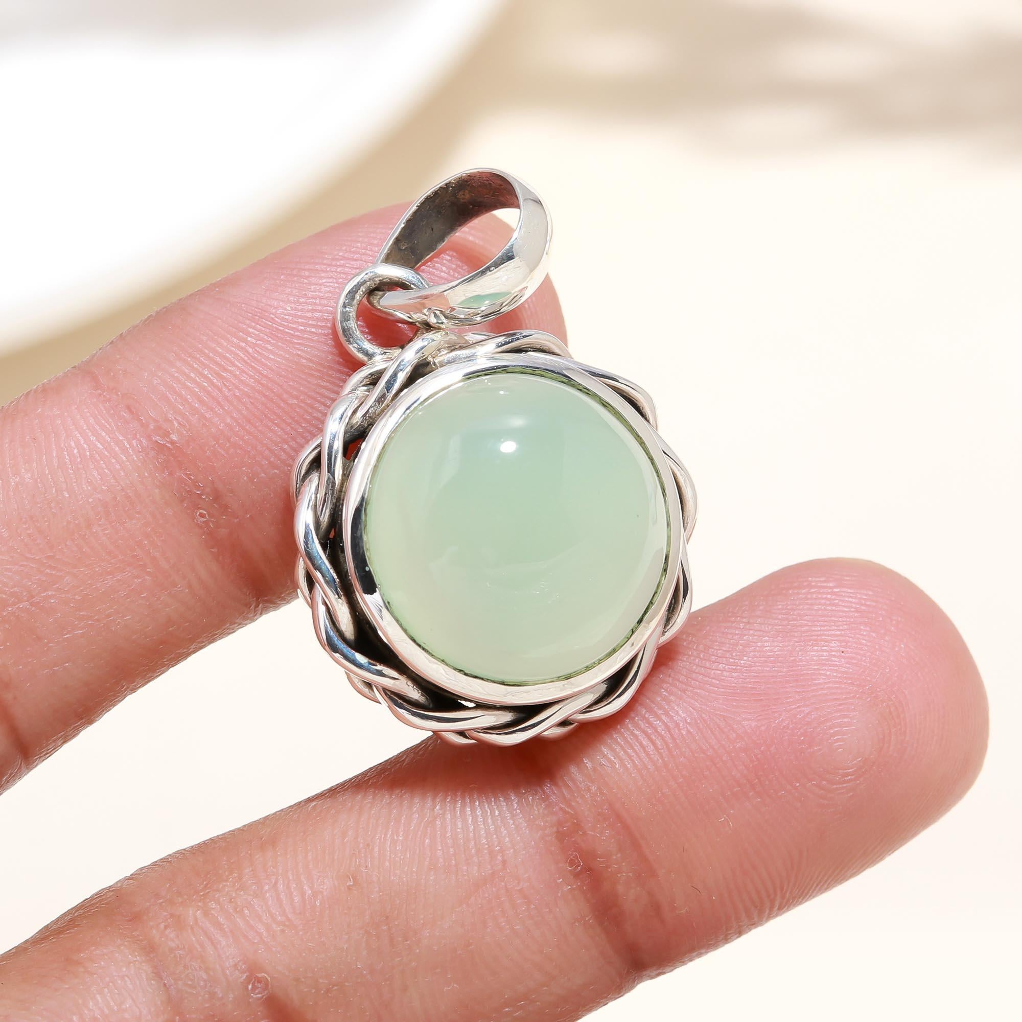 Buy Beautiful Green Vintage Sterling Silver Pendant