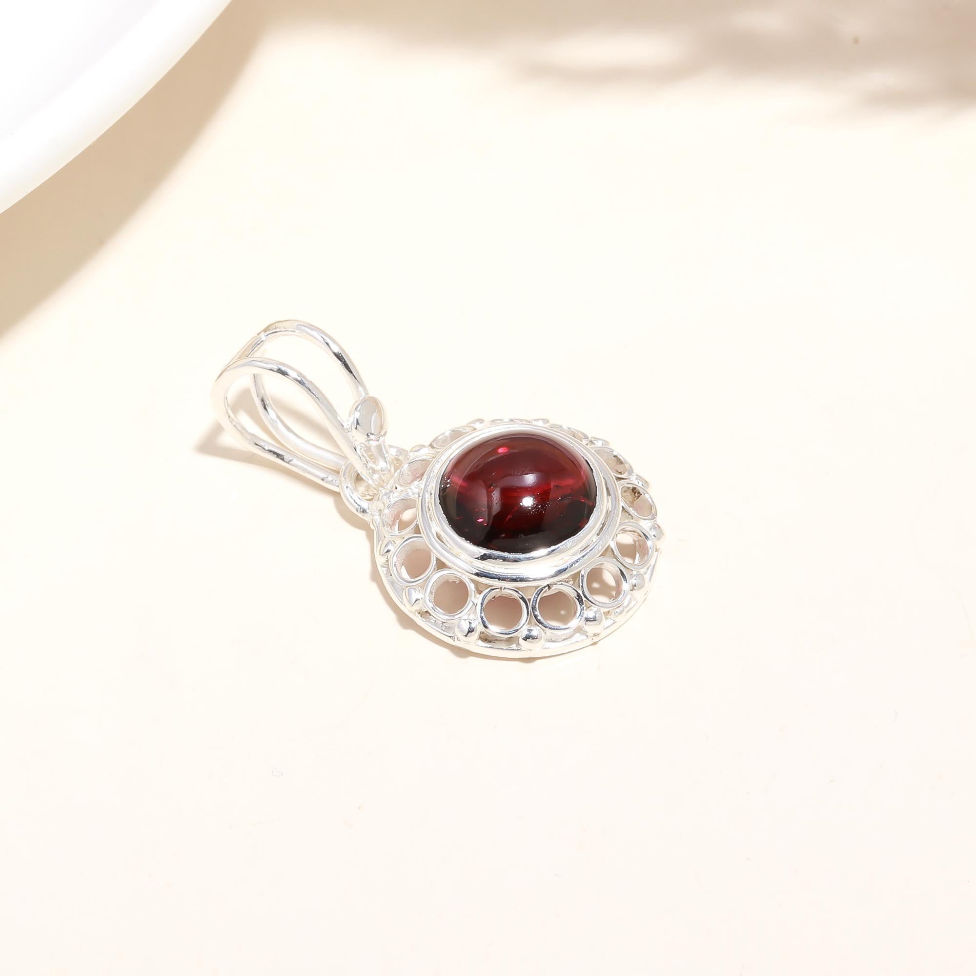 Gernet Pendant Natural 925 Gemstone With Sterling Silver Handmade Jewelry