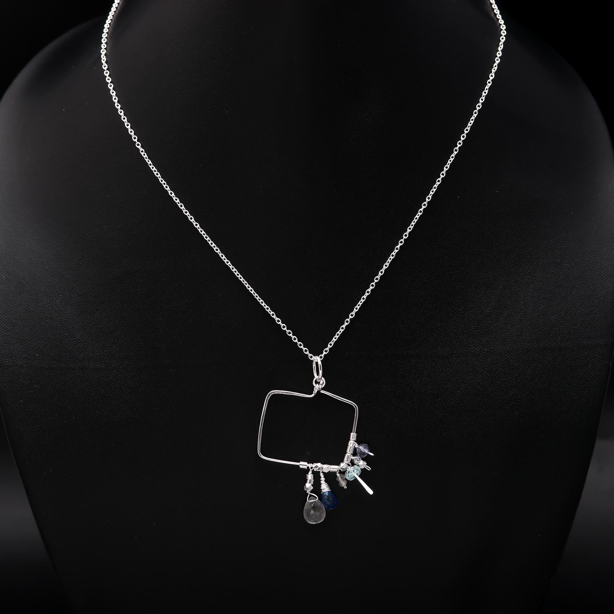 925 Silver Gemstone Beads Pendant Necklace