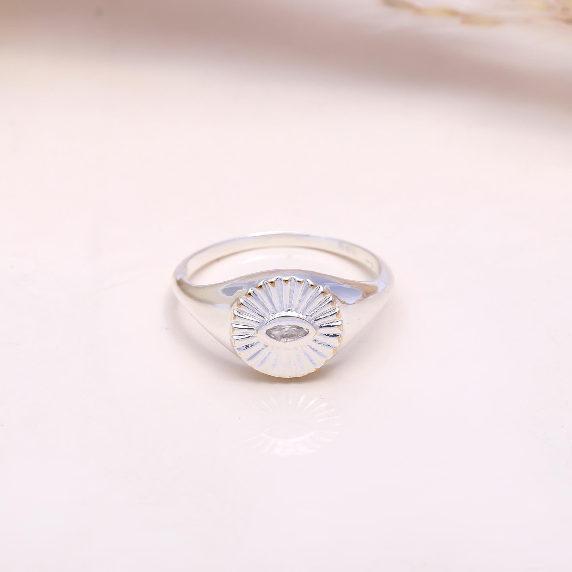 The Starburst Signet: Marquise CZ Signet Ring