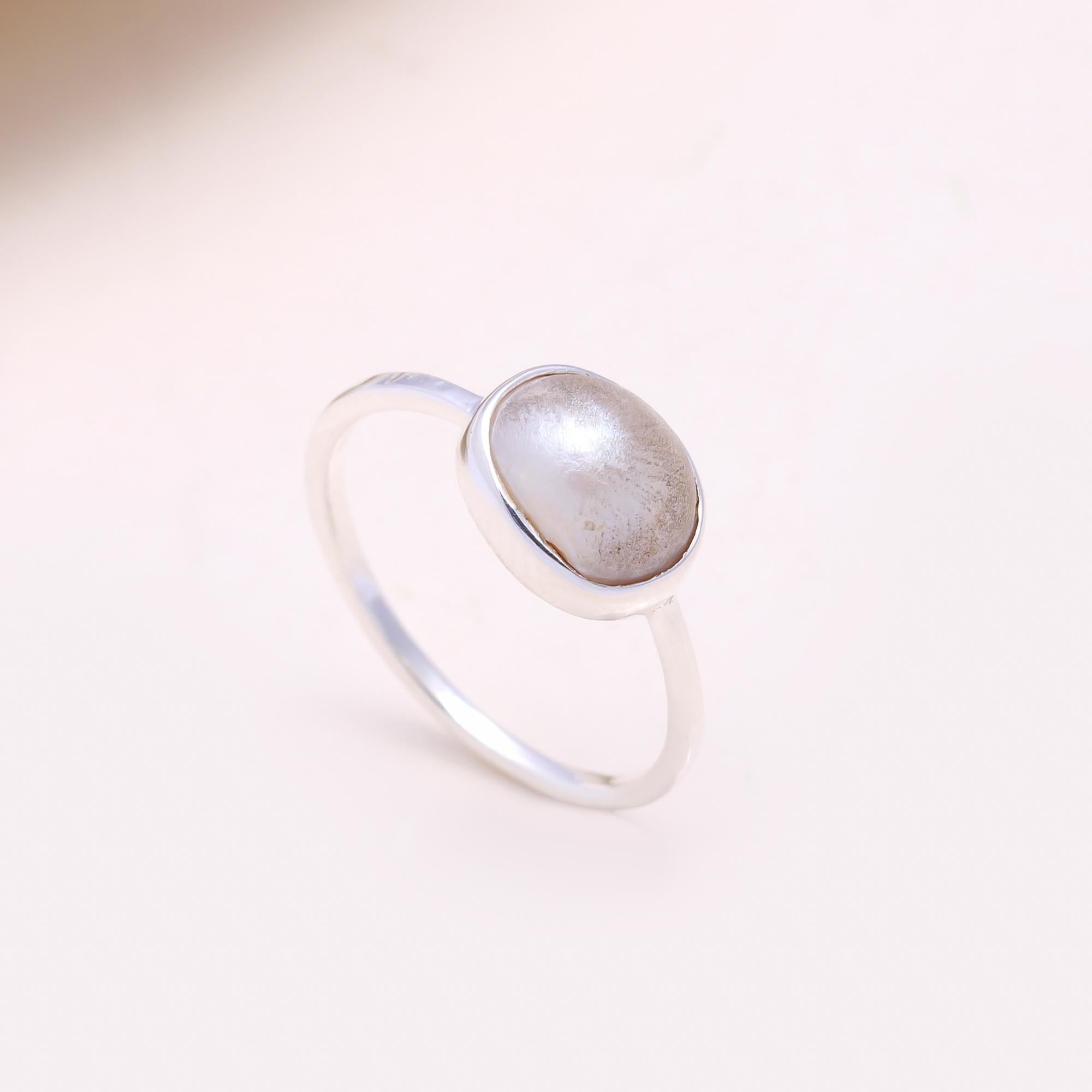 The Oval Pearl Essence: Oval Freshwater Pearl Ring
