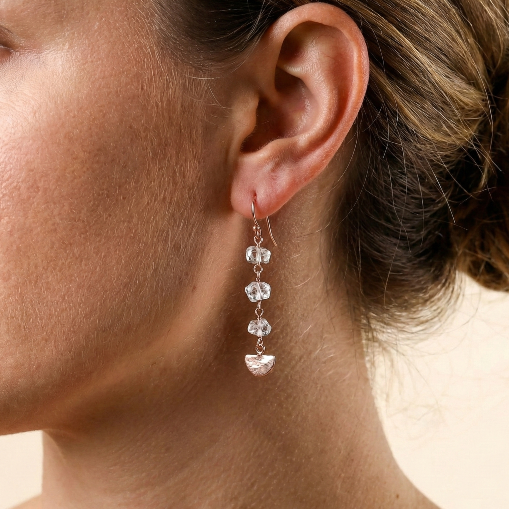 925 Sterling Silver Herkimer Diamond Long Dangle Earrings