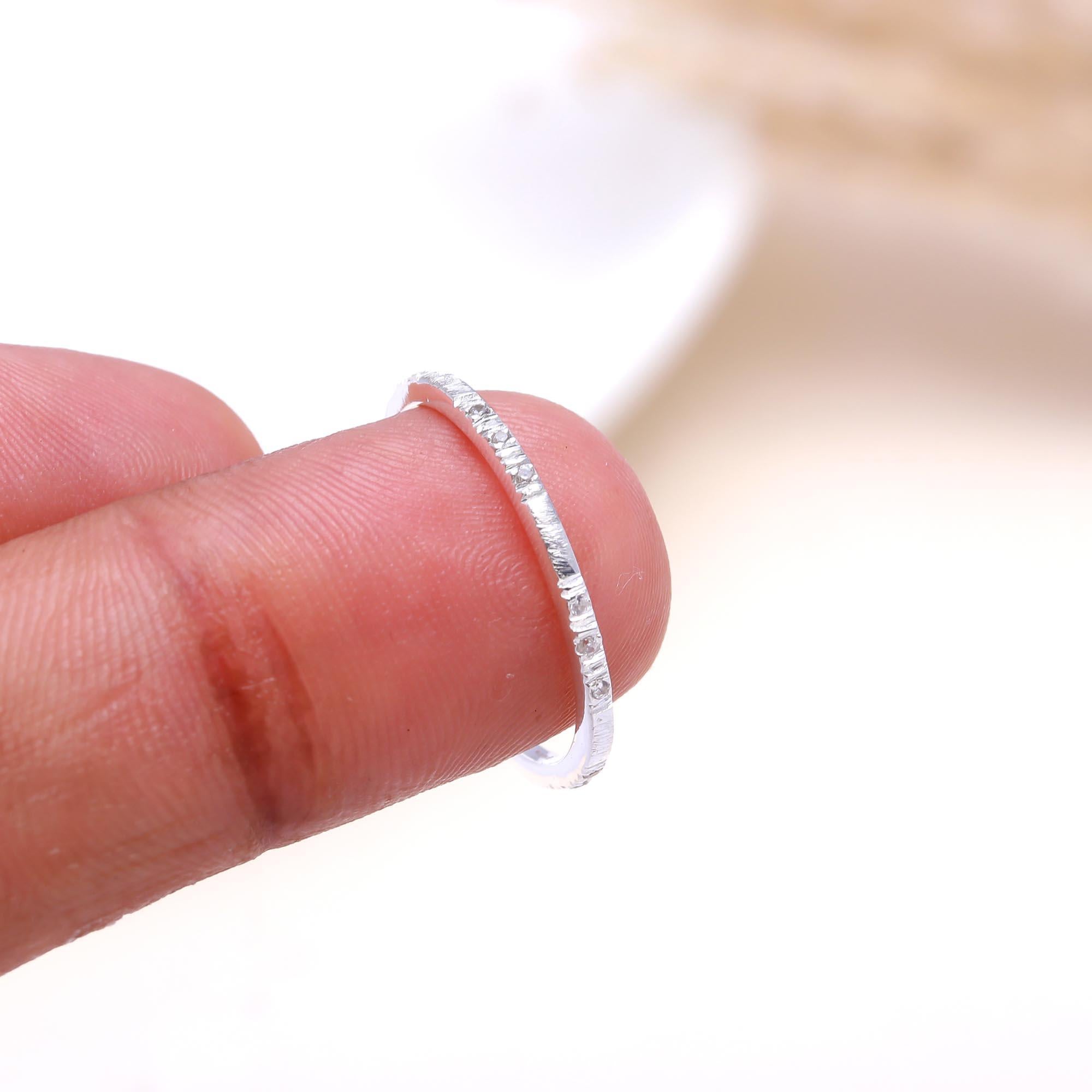 The Subtle Sparkle: Textured Cubic zirconia Band