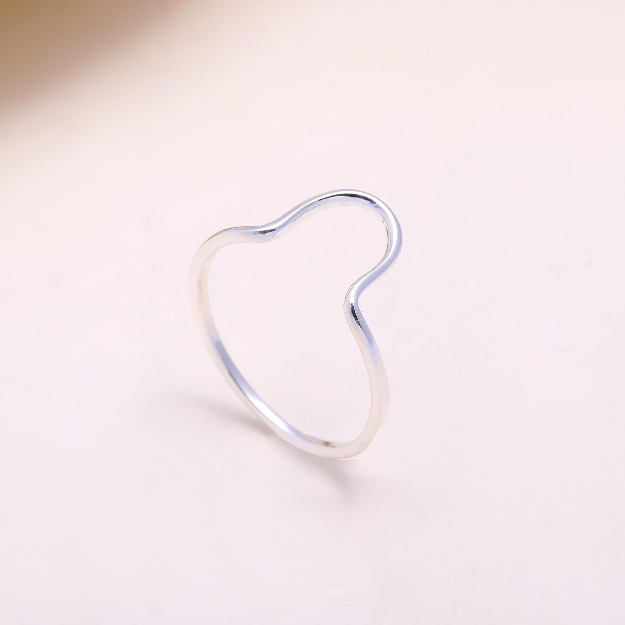 The Wire Heart : Silver Abstract Heart Ring