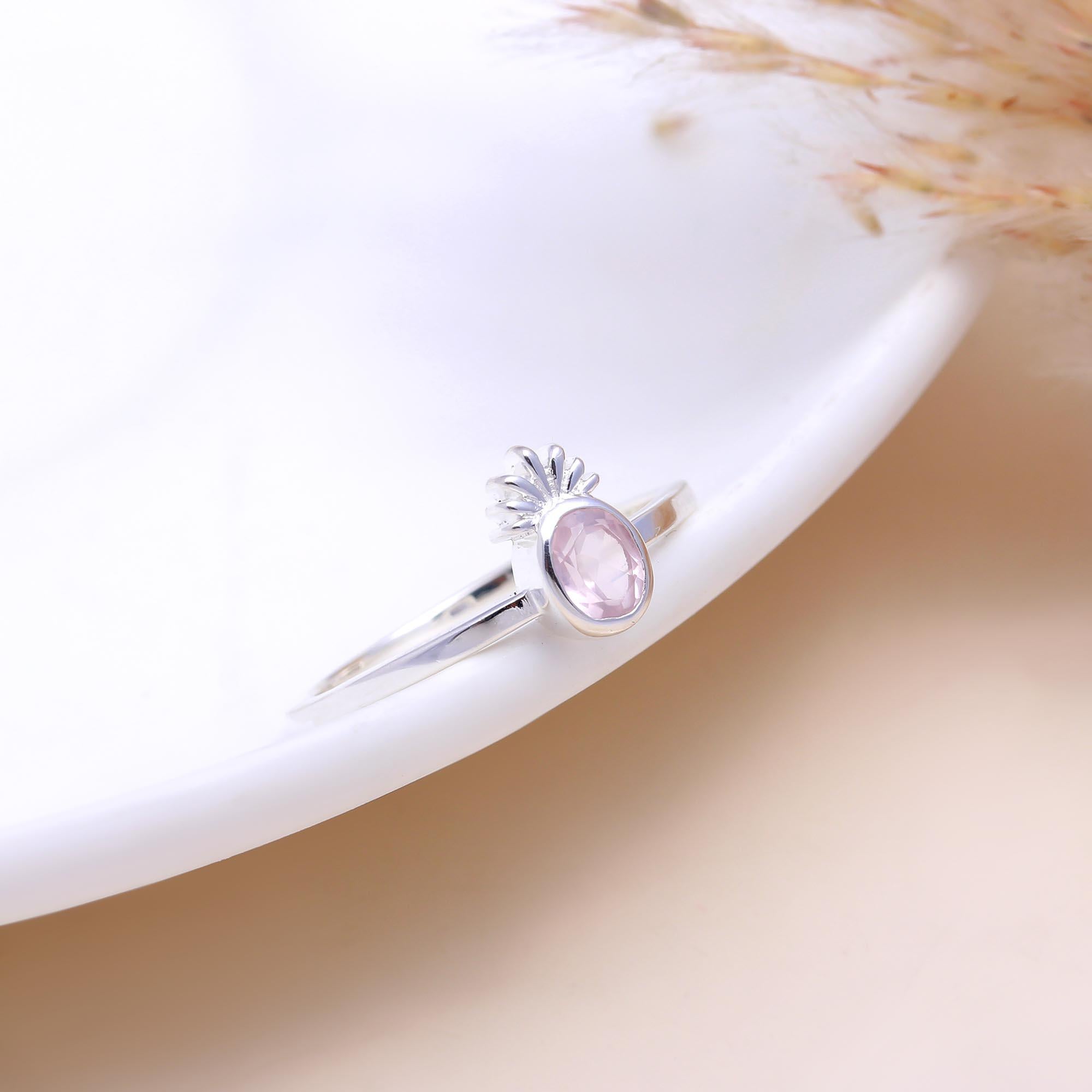 The Sweet Sparkle: Pink Amethyst Pineapple Ring