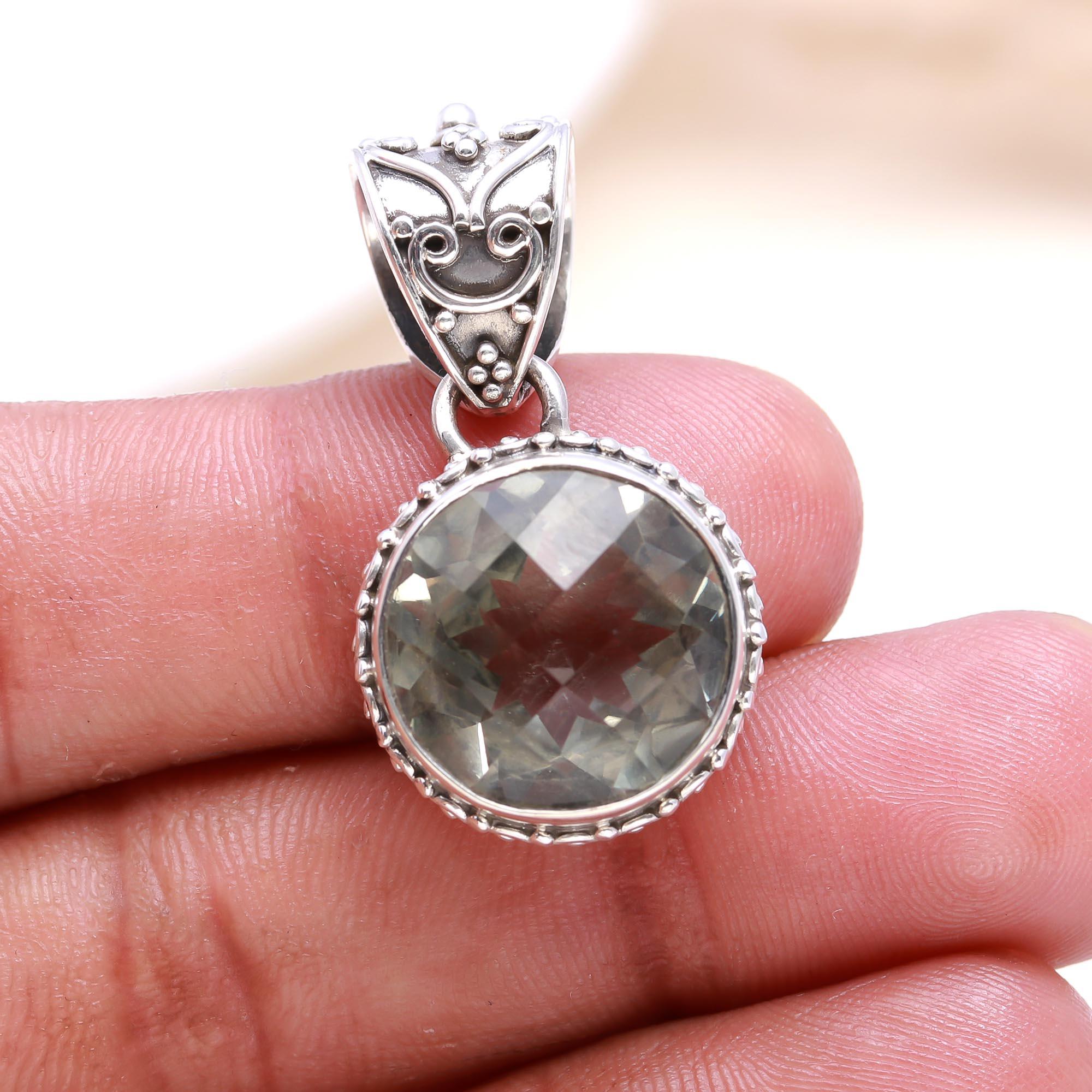The Victorian Green: Green Amethyst Filigree Pendant