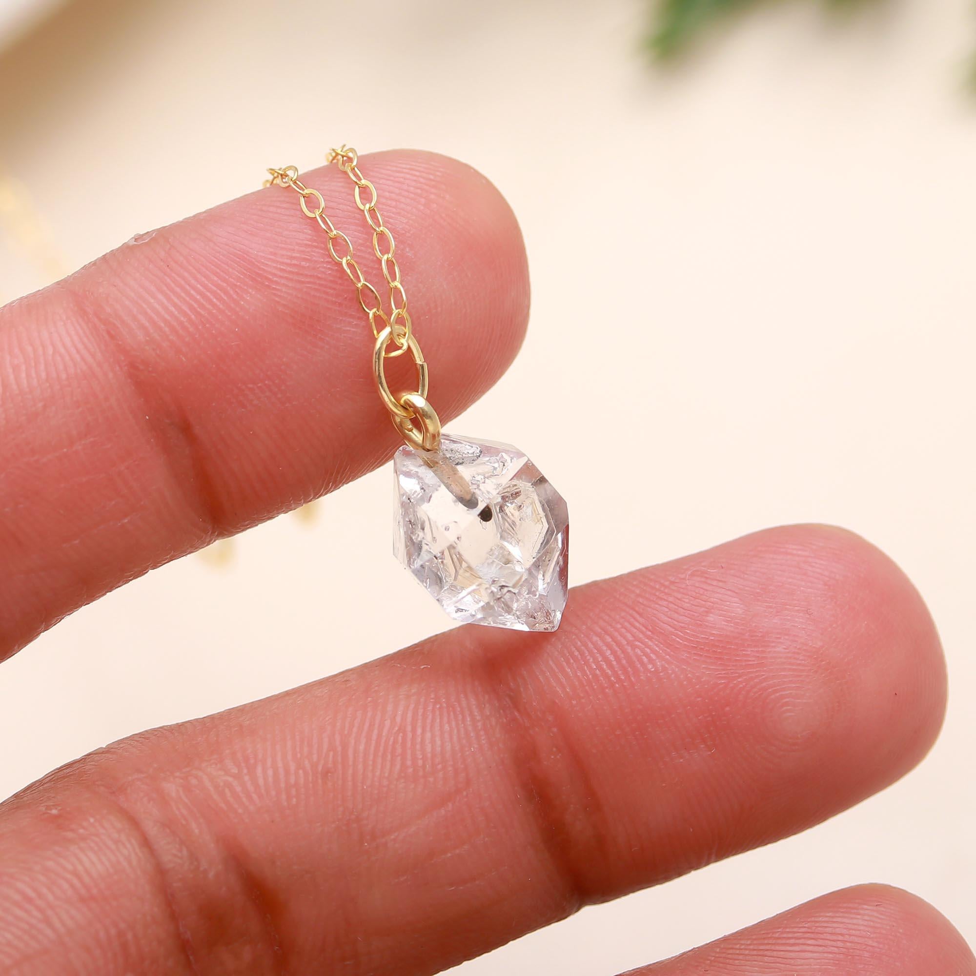 The Raw Radiance: Herkimer Diamond Quartz Necklace
