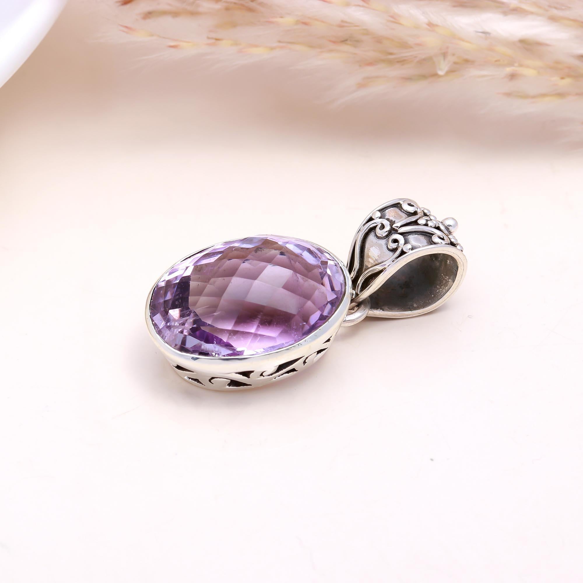 The Royal Heart Drop: Amethyst Heart Bail Necklace