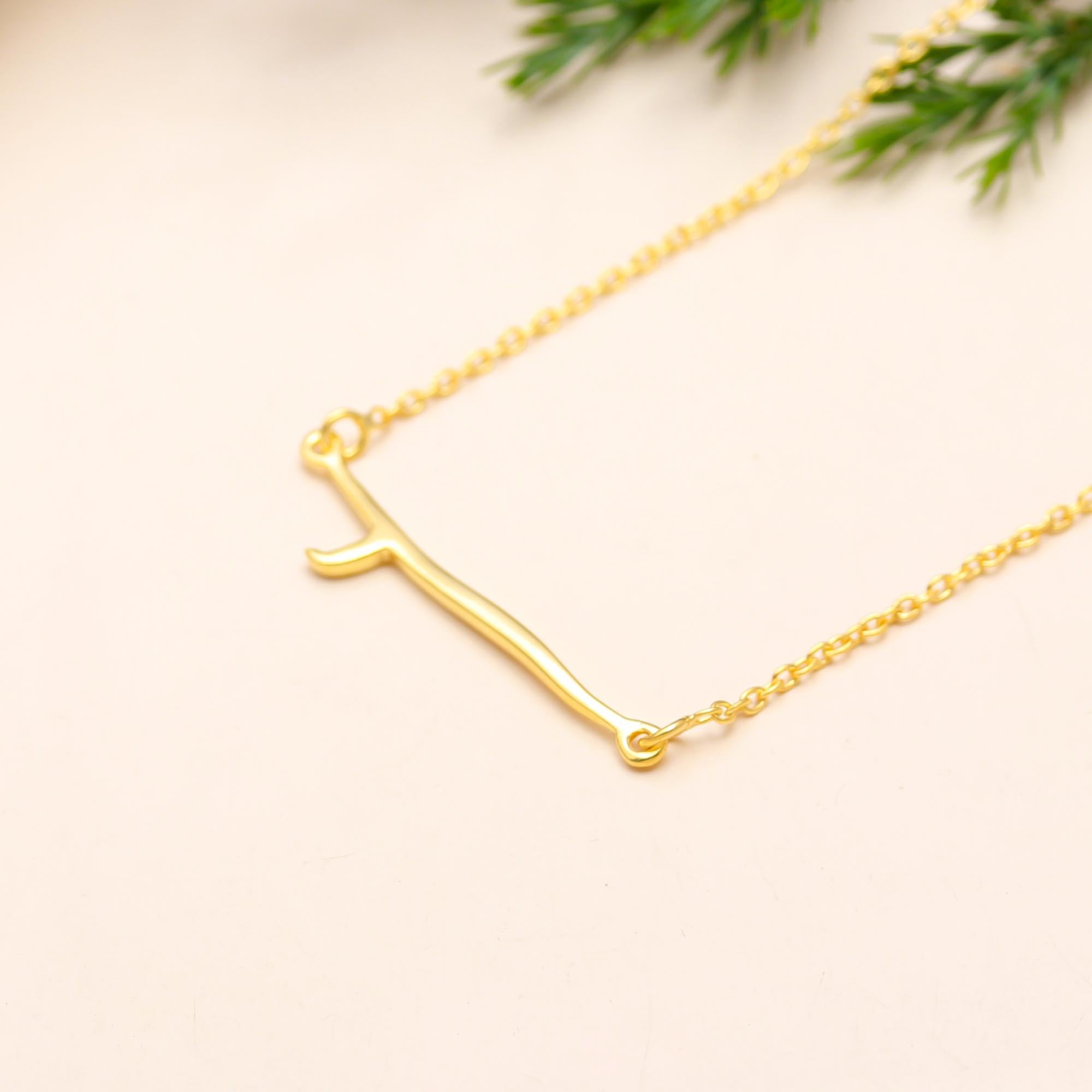 The Golden Twig: Organic Branch Bar Necklace