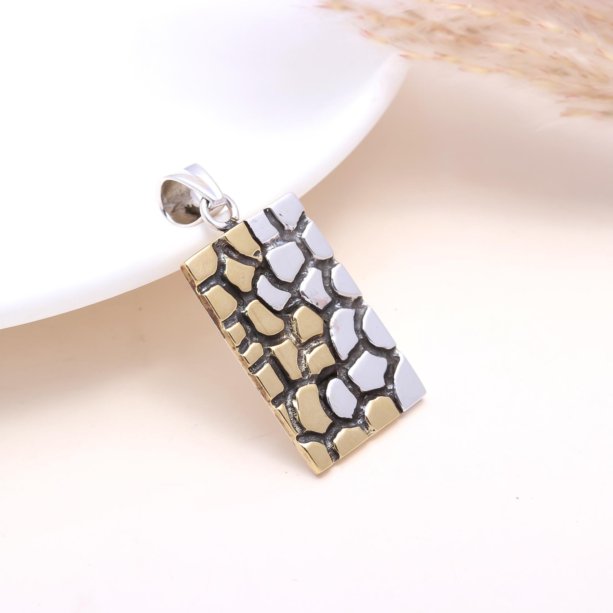 The Cobblestone Bar: Two-Tone Mosaic Pendant