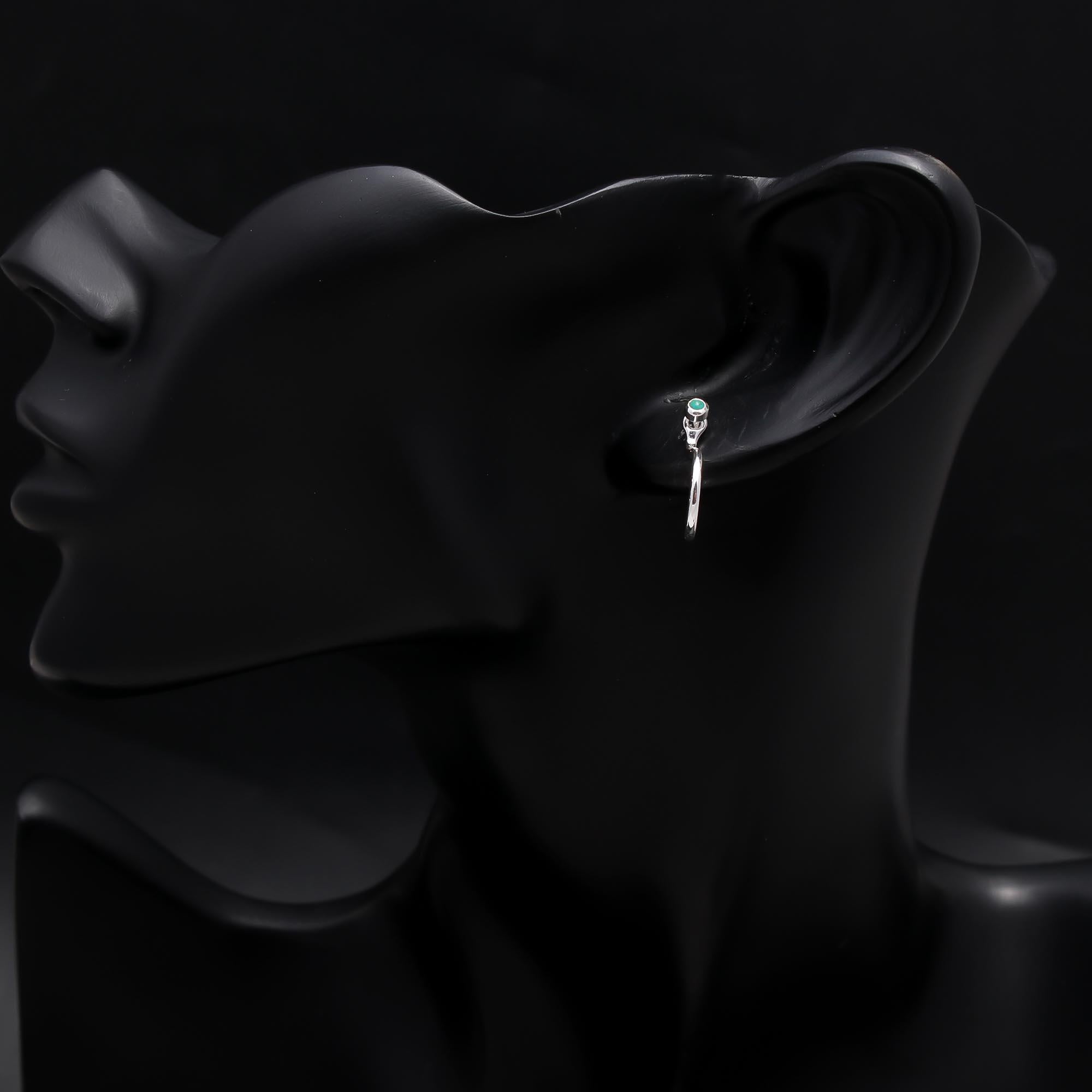 925 Sterling Silver Open Hoop  Stud Earrings