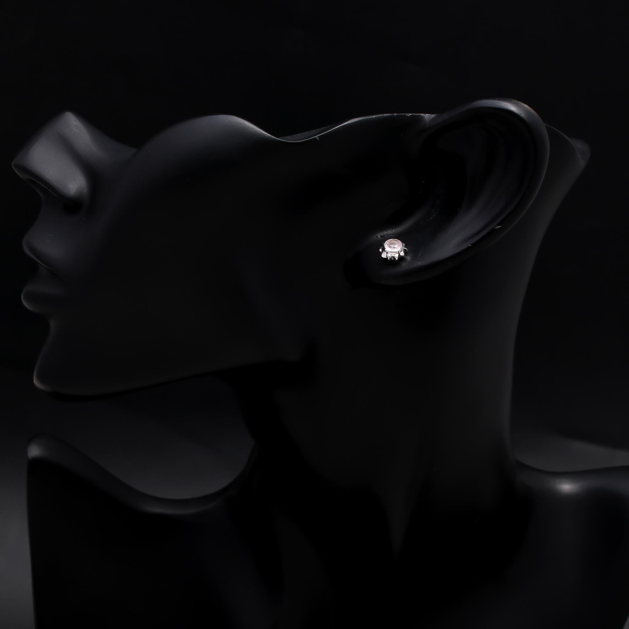 925 Sterling Silver Rose Quartz Stud Earrings