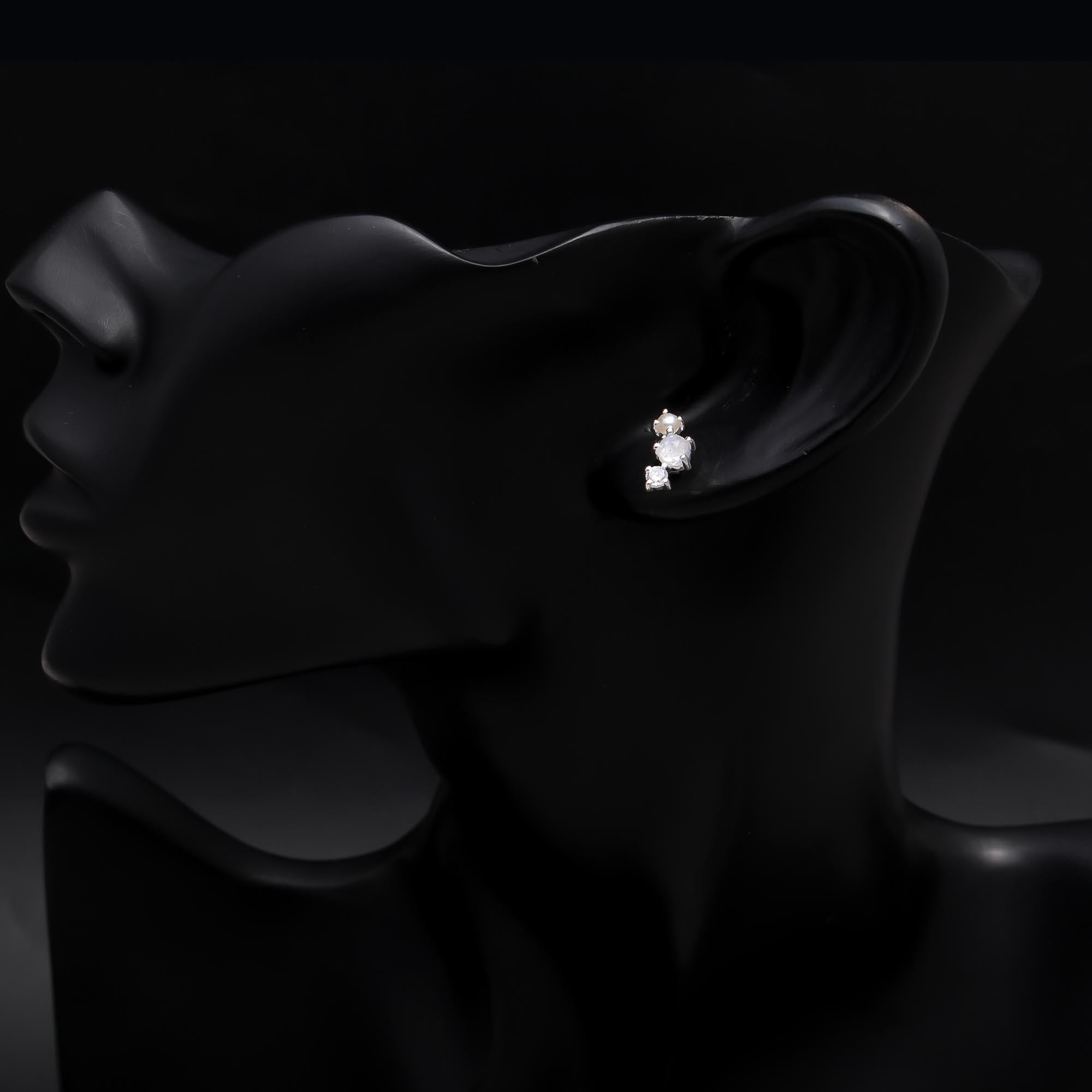 925 Sterling Silver Trio Cluster Stud Earrings