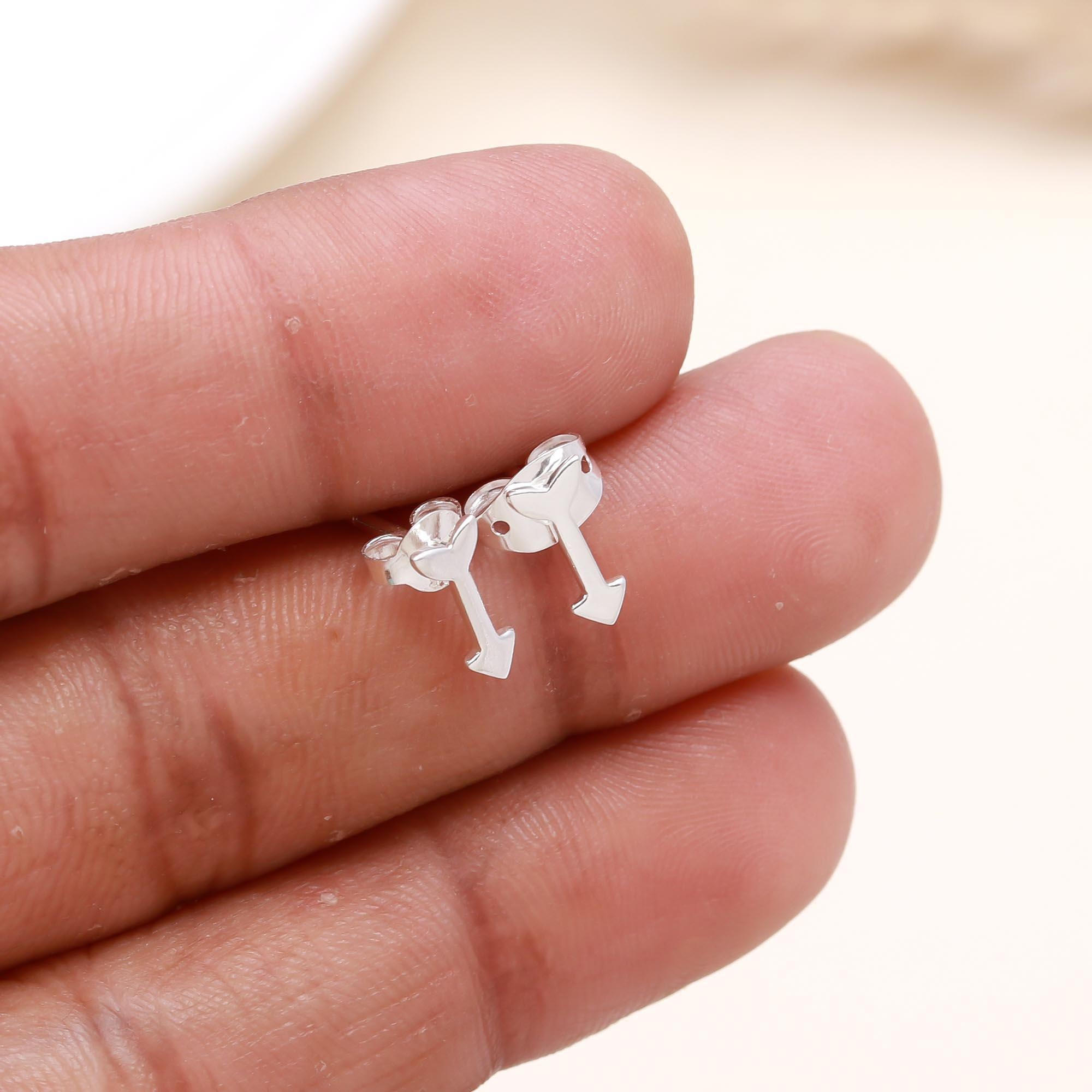 925 Sterling Silver Arrow Stud Earrings