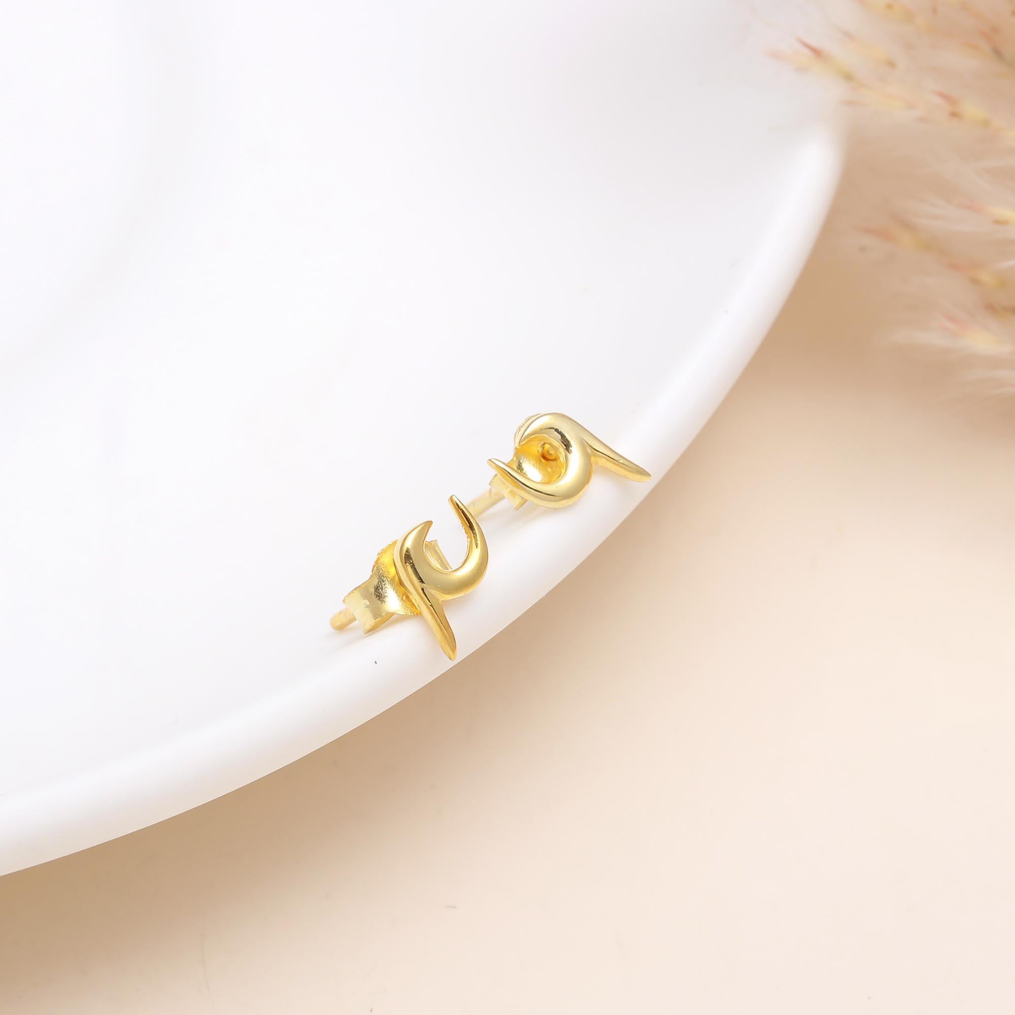 925 Sterling Silver Wave Stud Earrings