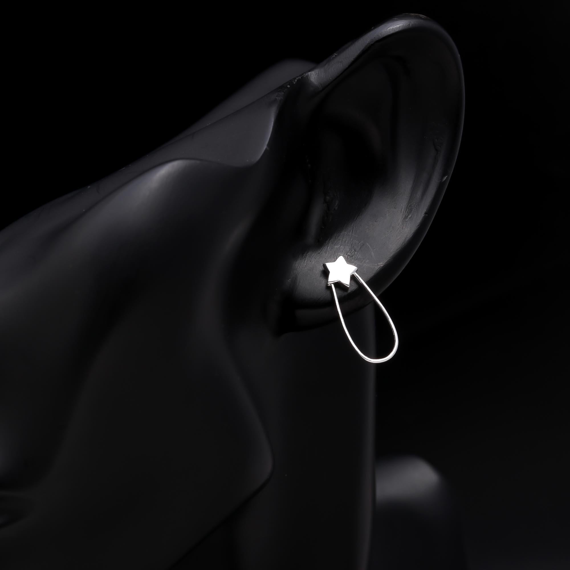 925 Sterling Silver Star Drop Earrings