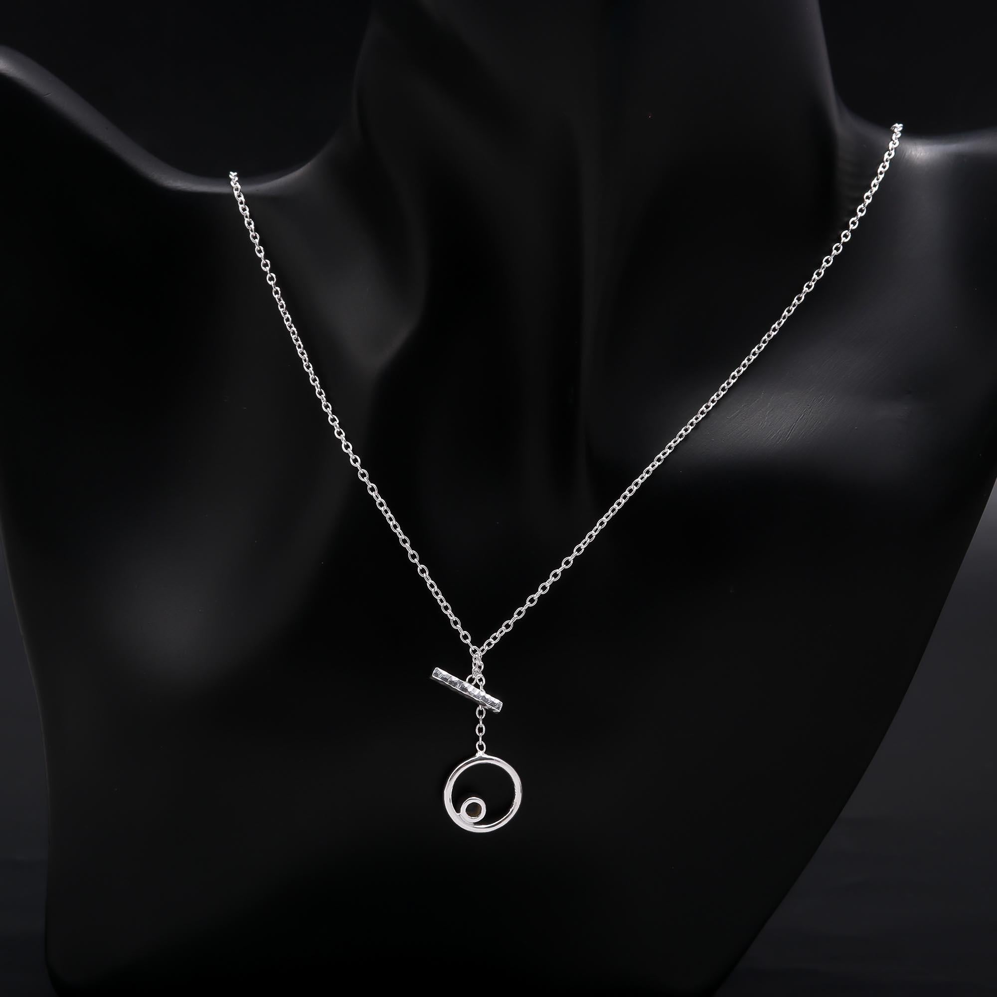 925 Sterling Silver Circle Pendant Necklace