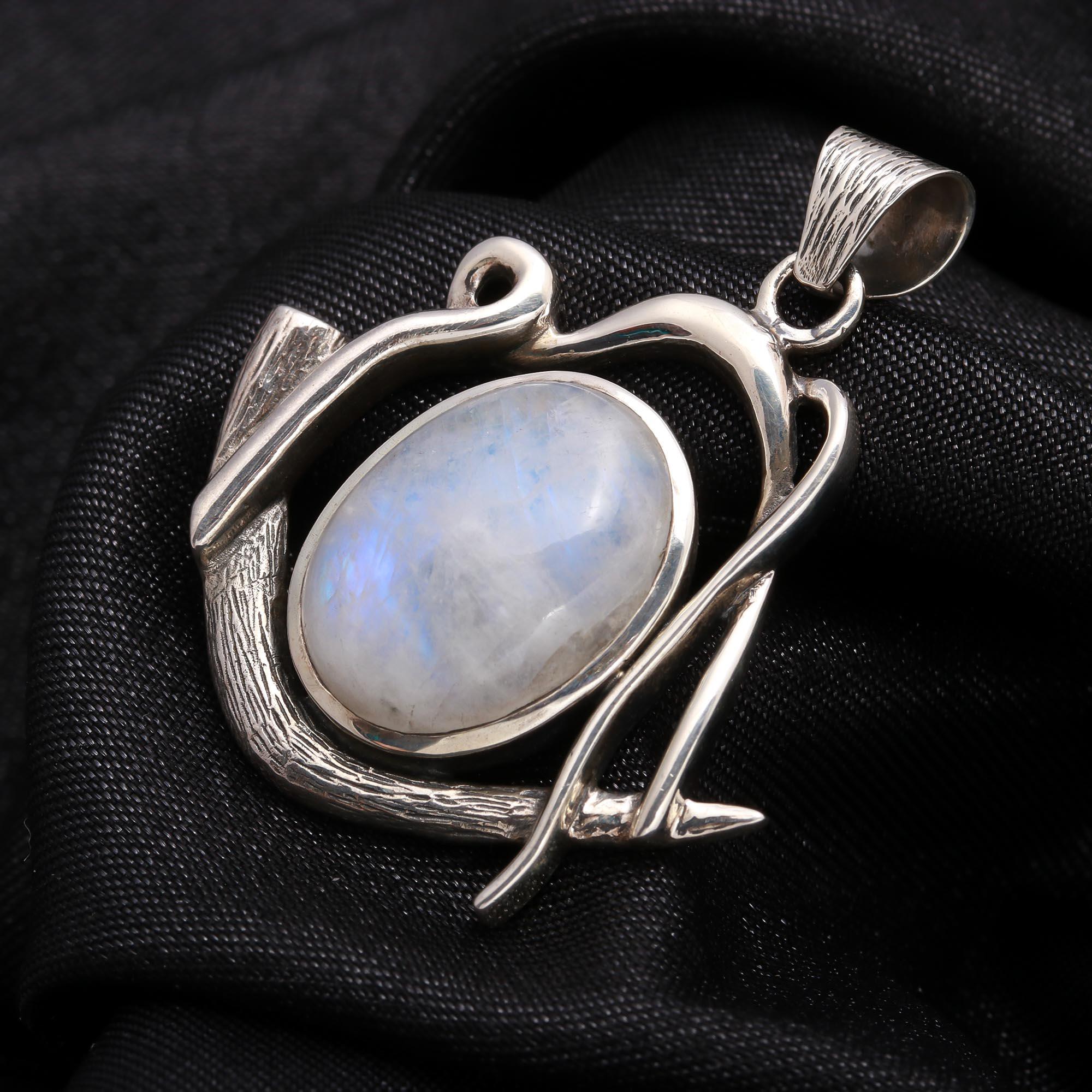 925 Sterling Silver Artisan Moonstone Pendant