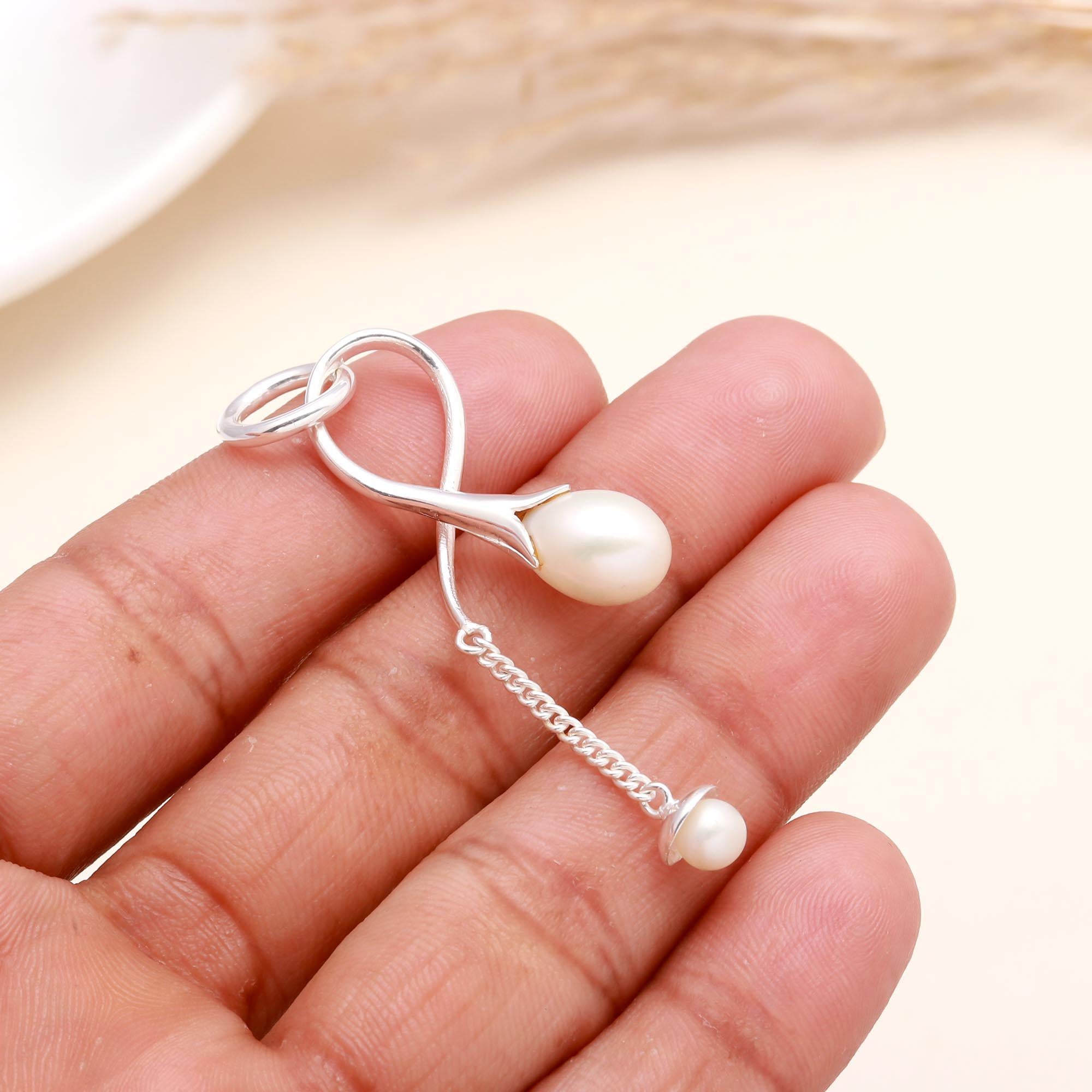 925 Sterling Silver Pearl Drop Pendant