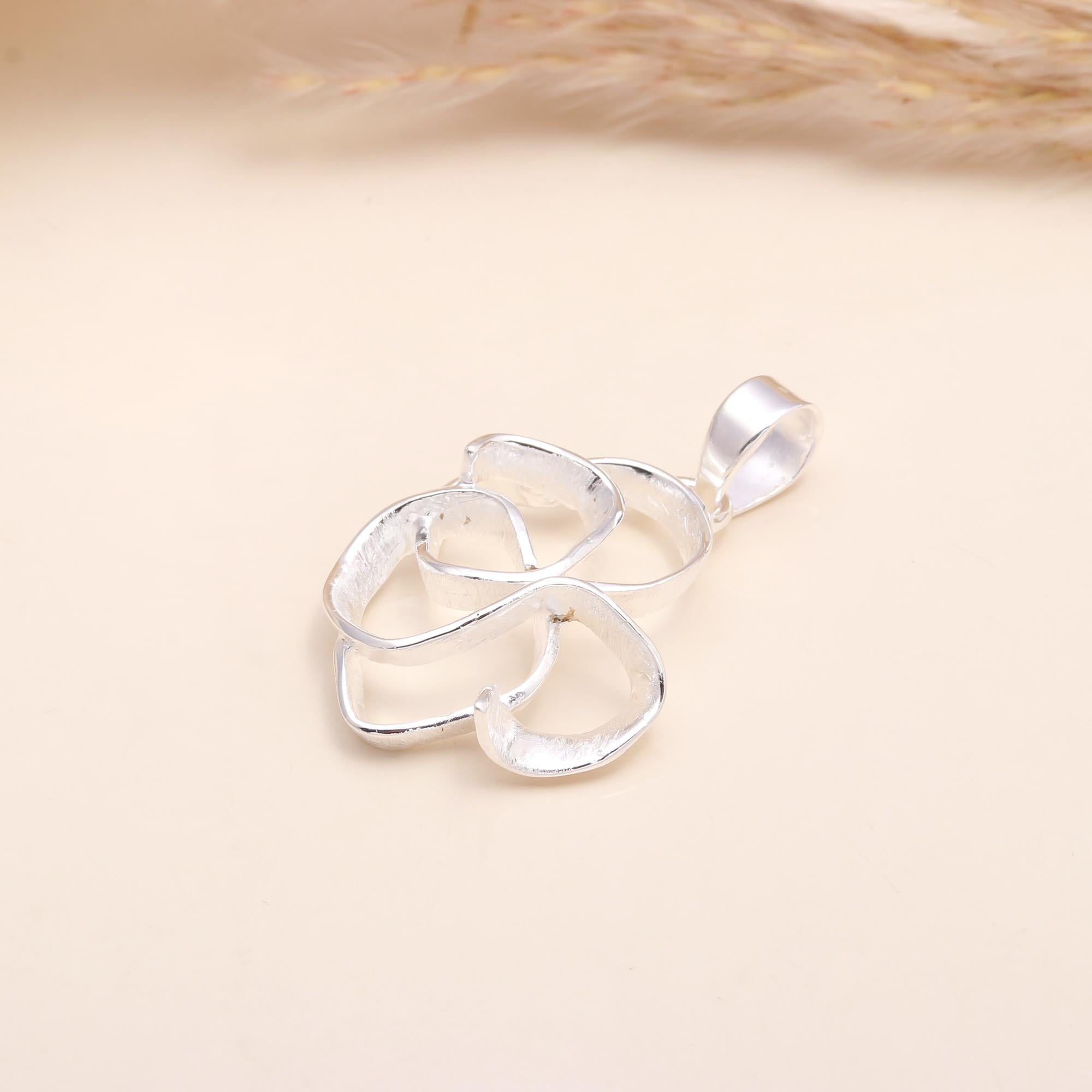 925 Sterling Silver Abstract Floral Loop Pendant