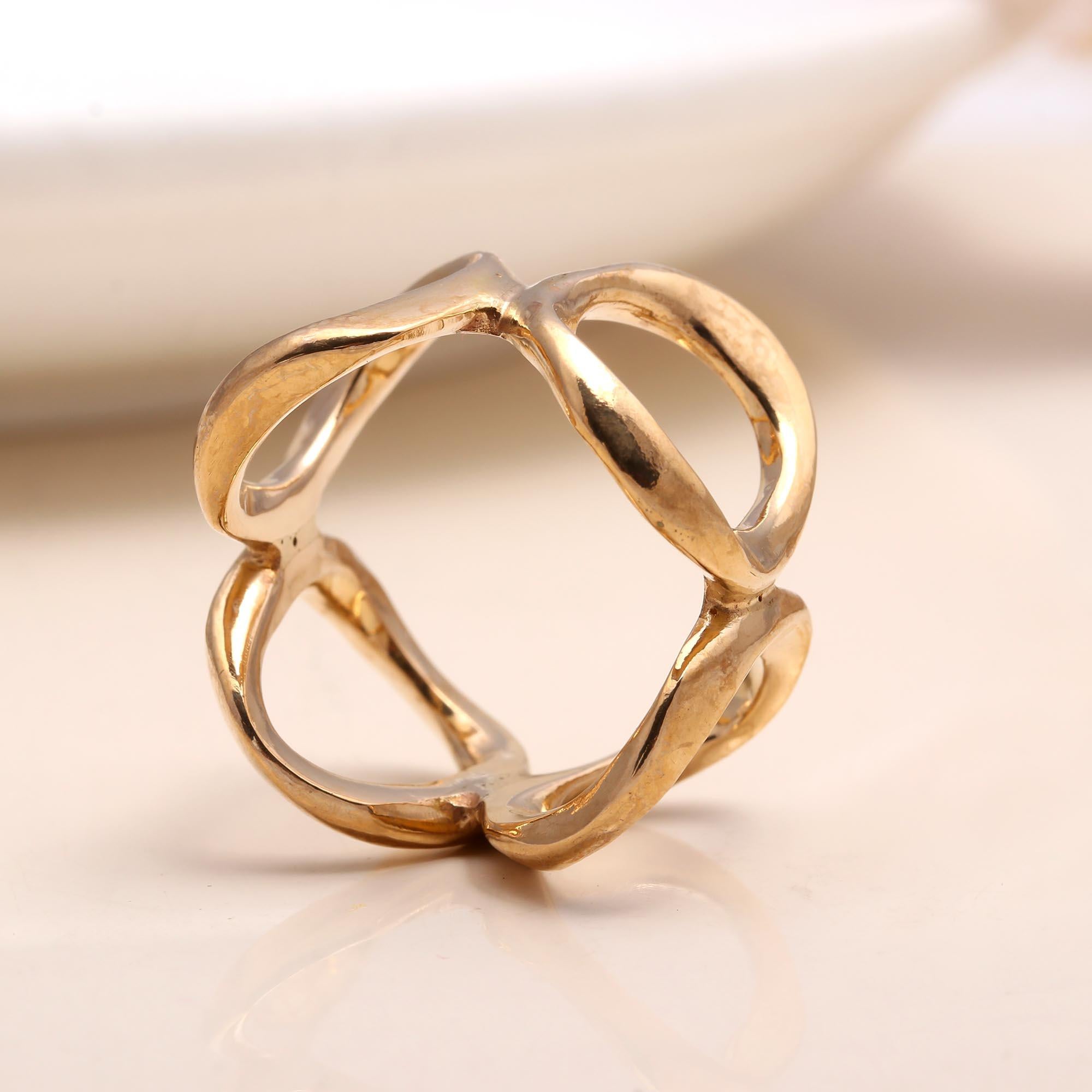 925 Sterling Silver Openwork Wave Design Ring