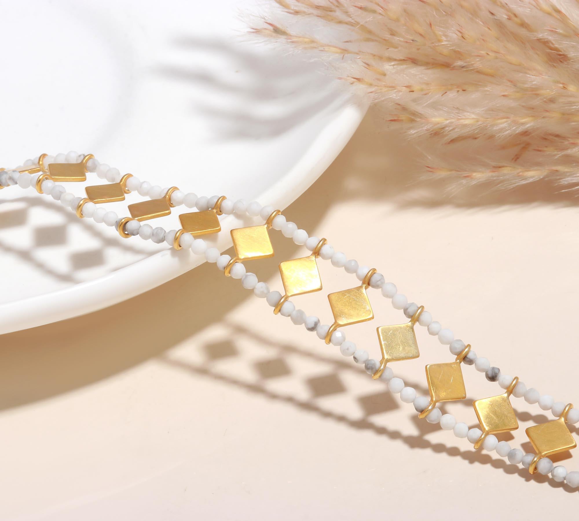 The Arctic Geo: Gold  Beaded Bracelet