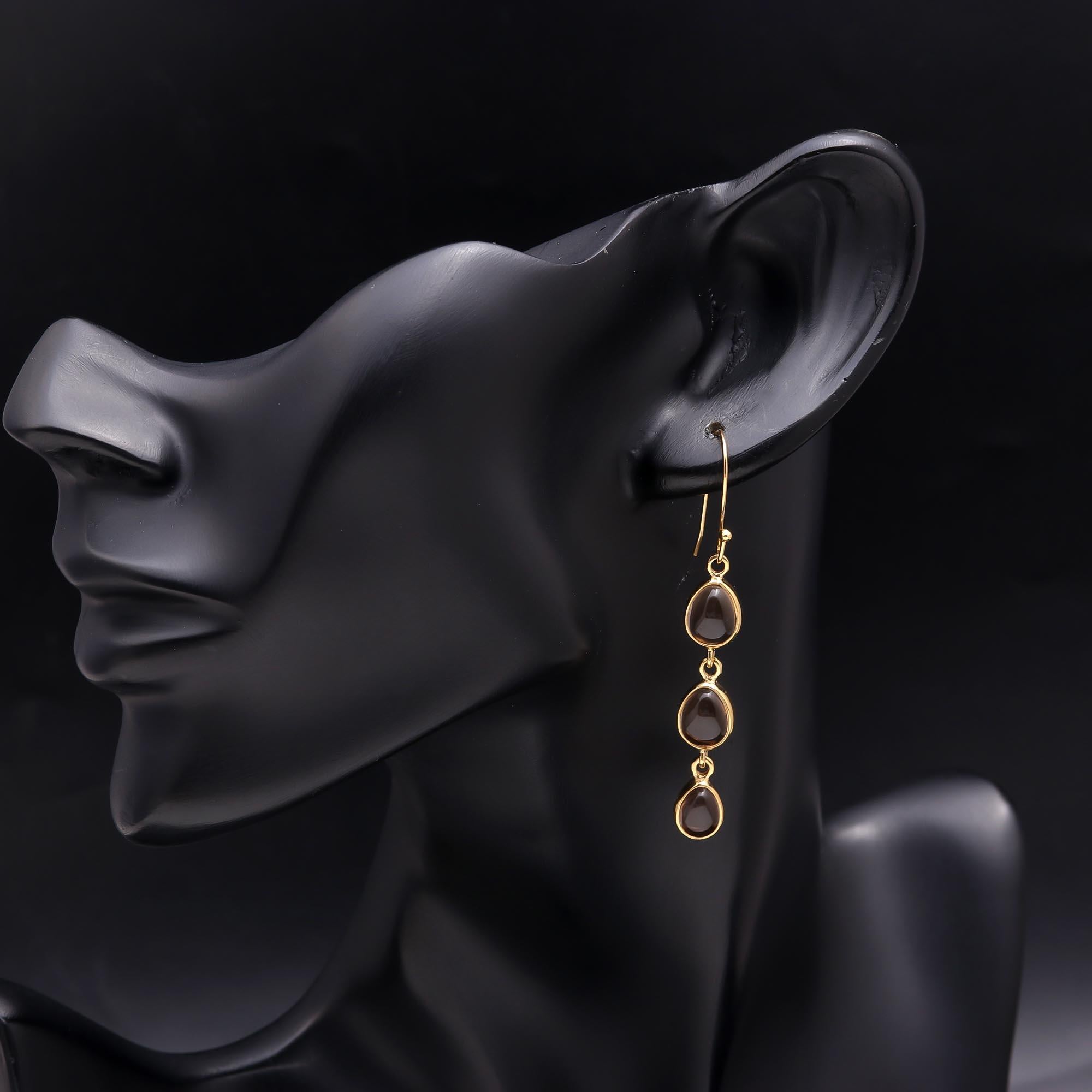 The Smoky Tier: Linear Quartz Drop Earrings