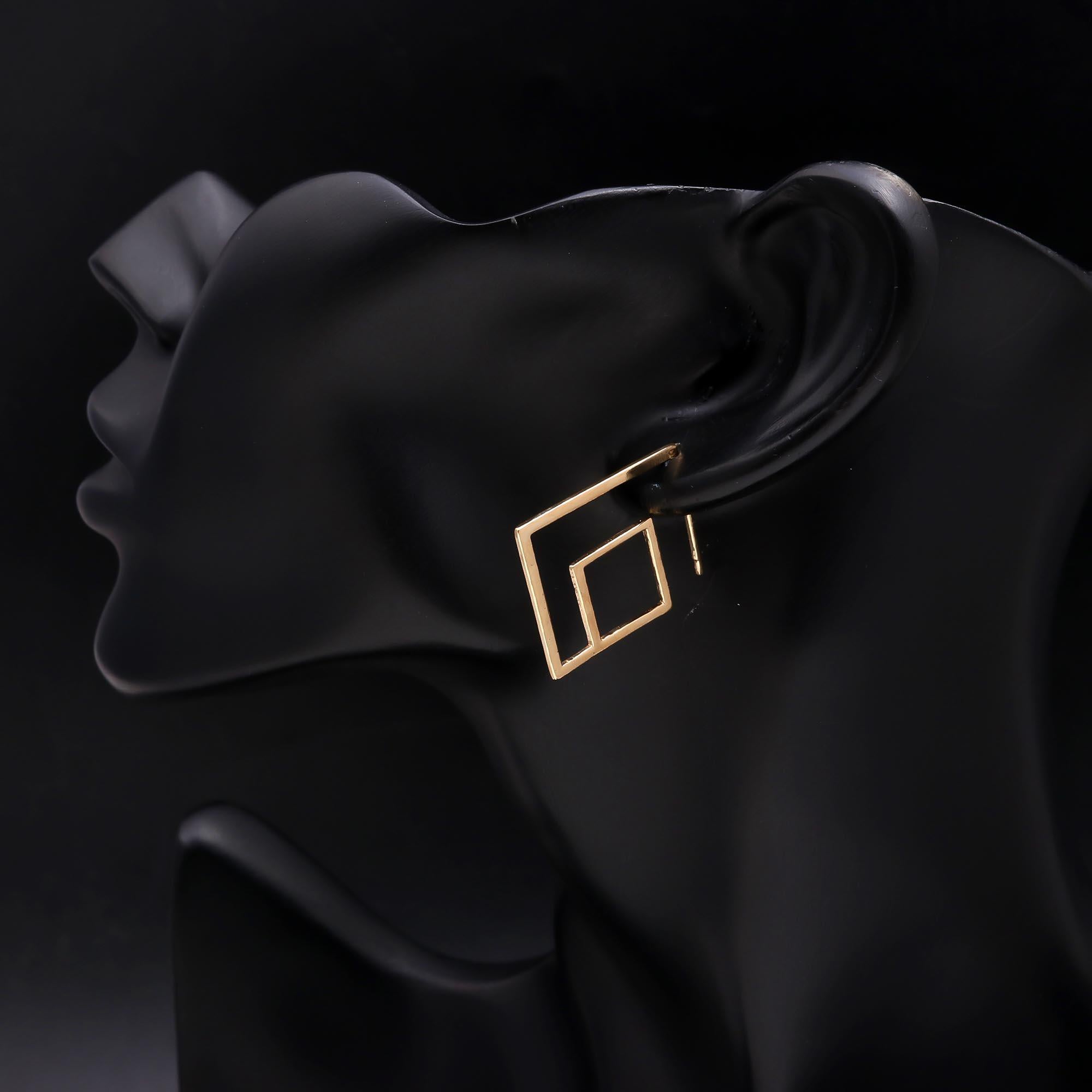 The Golden Leaf: Charm Dangle Hoop Earrings