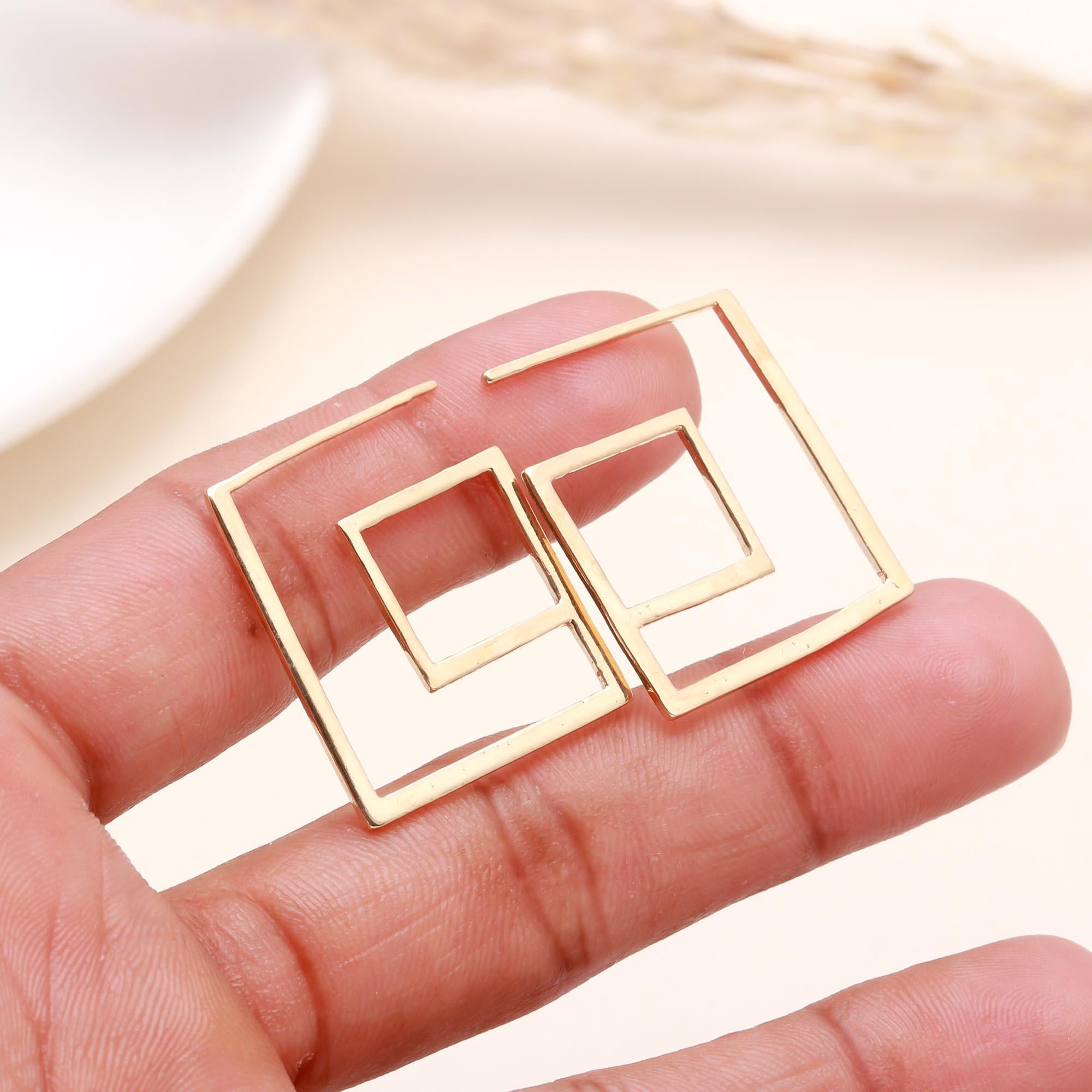 The Golden Leaf: Charm Dangle Hoop Earrings