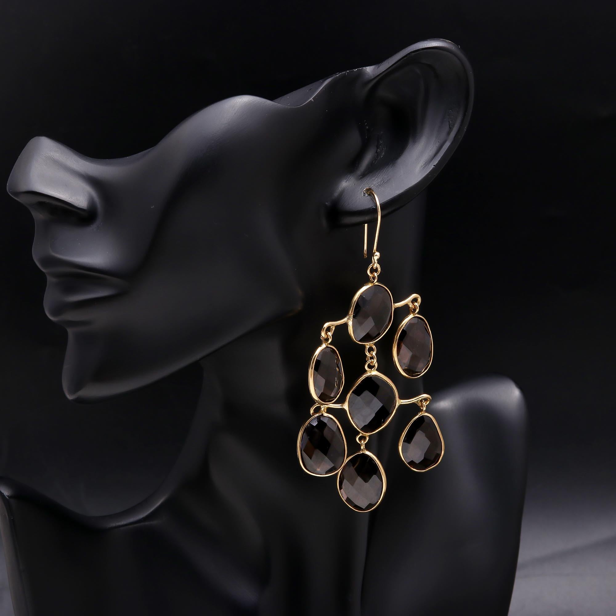 The Smoky Chandelier: Quartz Statement Earrings