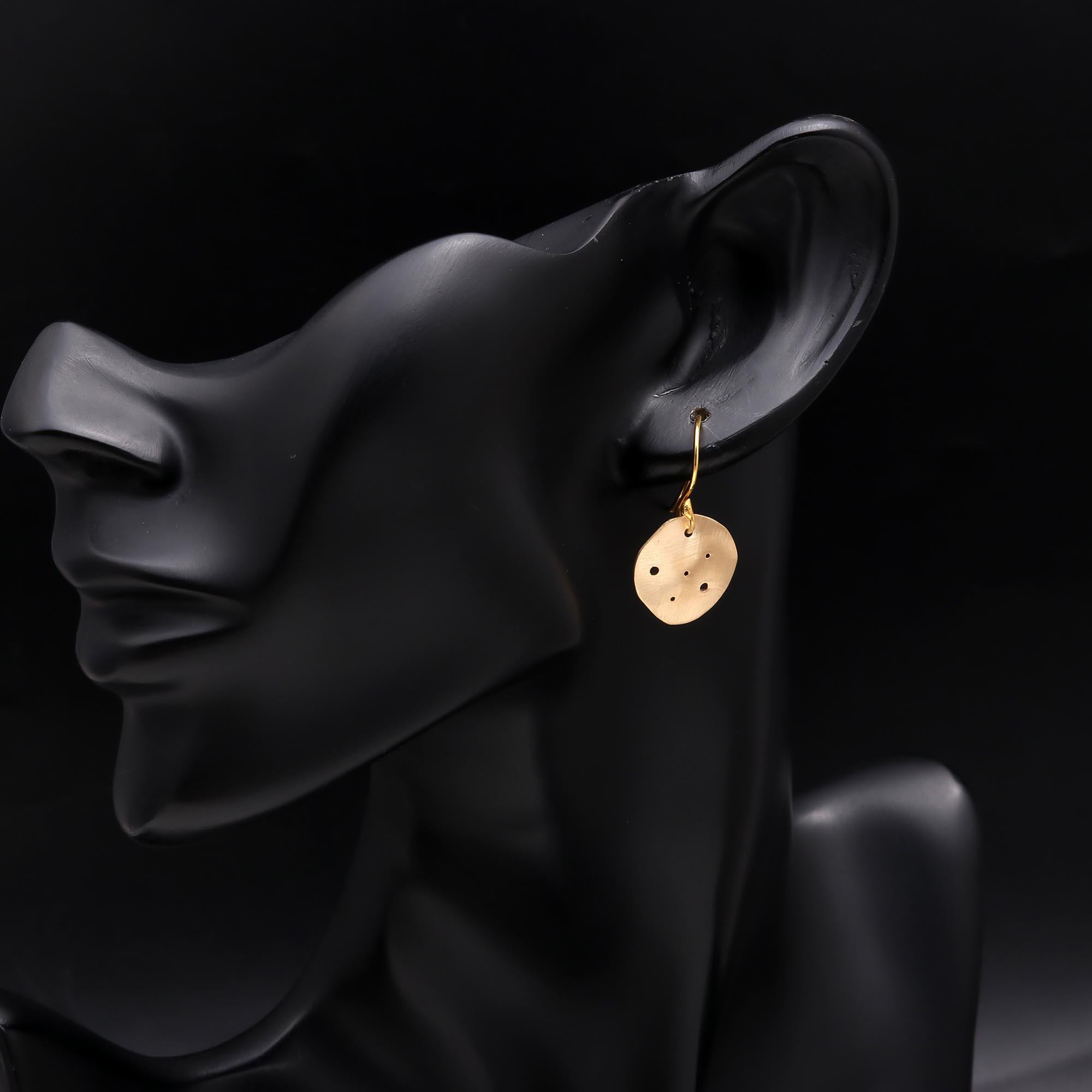 The Celestial Disc: Organic Perforated Earrings