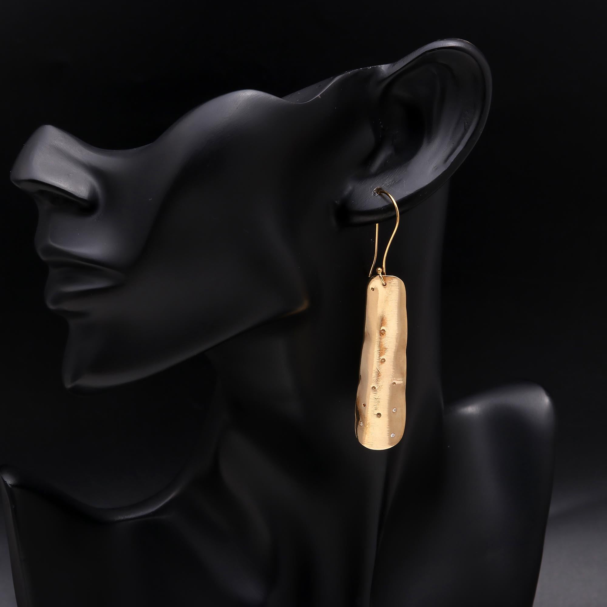 The Stardust Bar: Textured Inset Stone Earrings