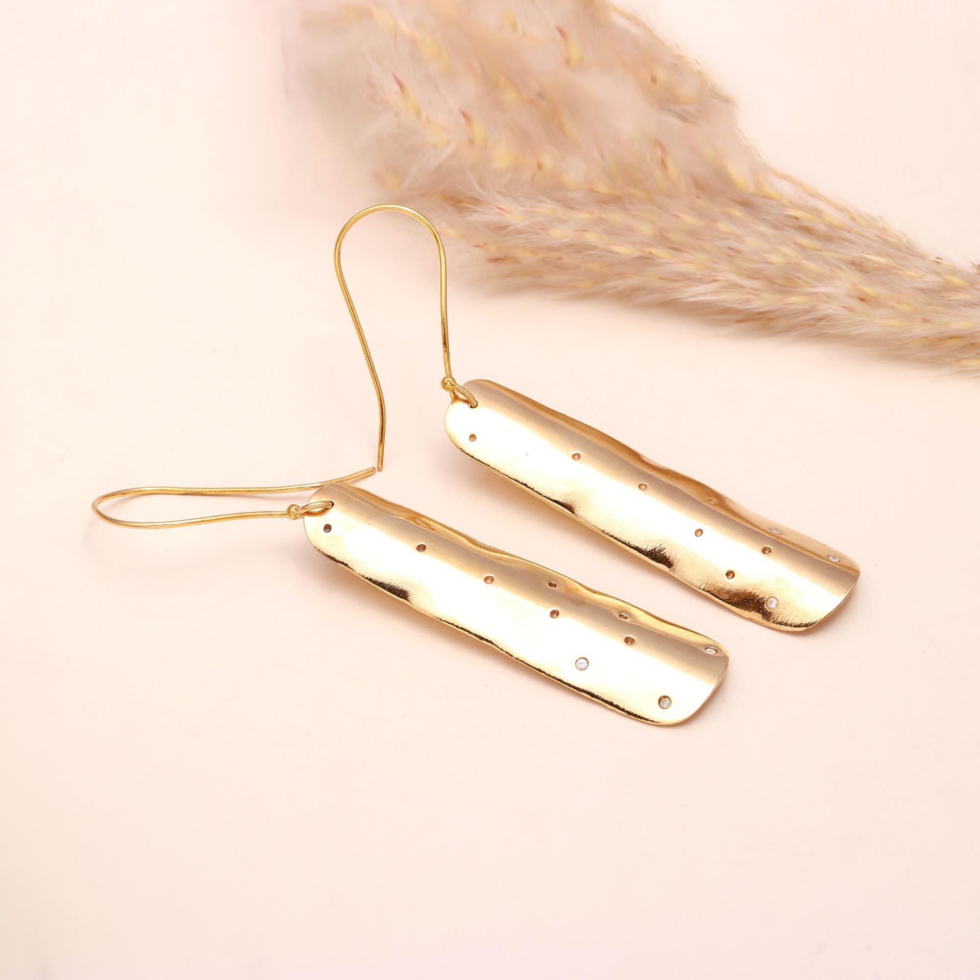 The Stardust Bar: Textured Inset Stone Earrings