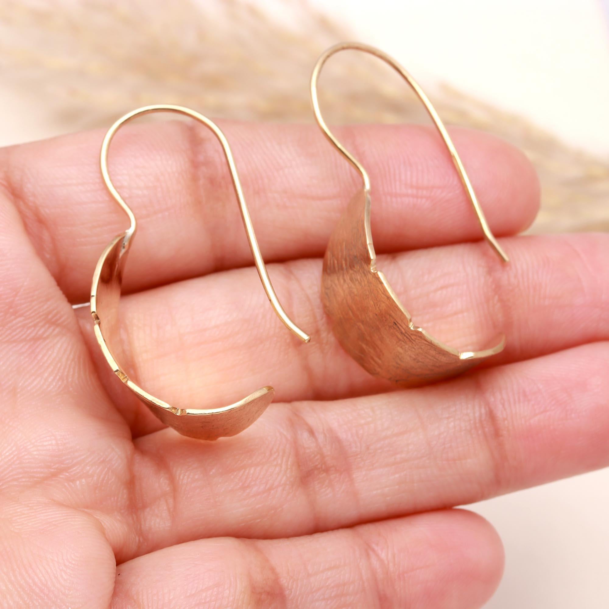 The Gilded Feather: Textured Wide Hoop Earrings