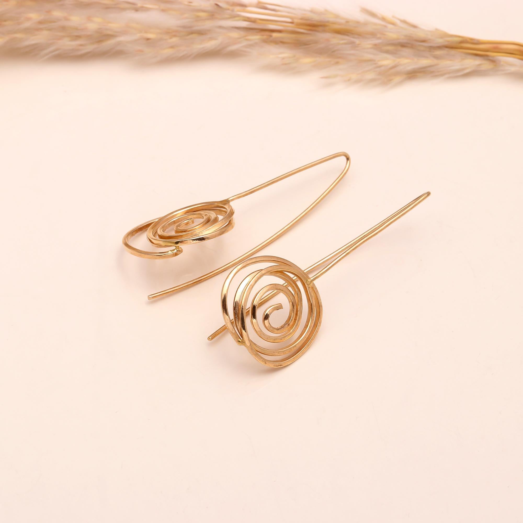 The Infinite Spiral: Wire Swirl Drop Earrings
