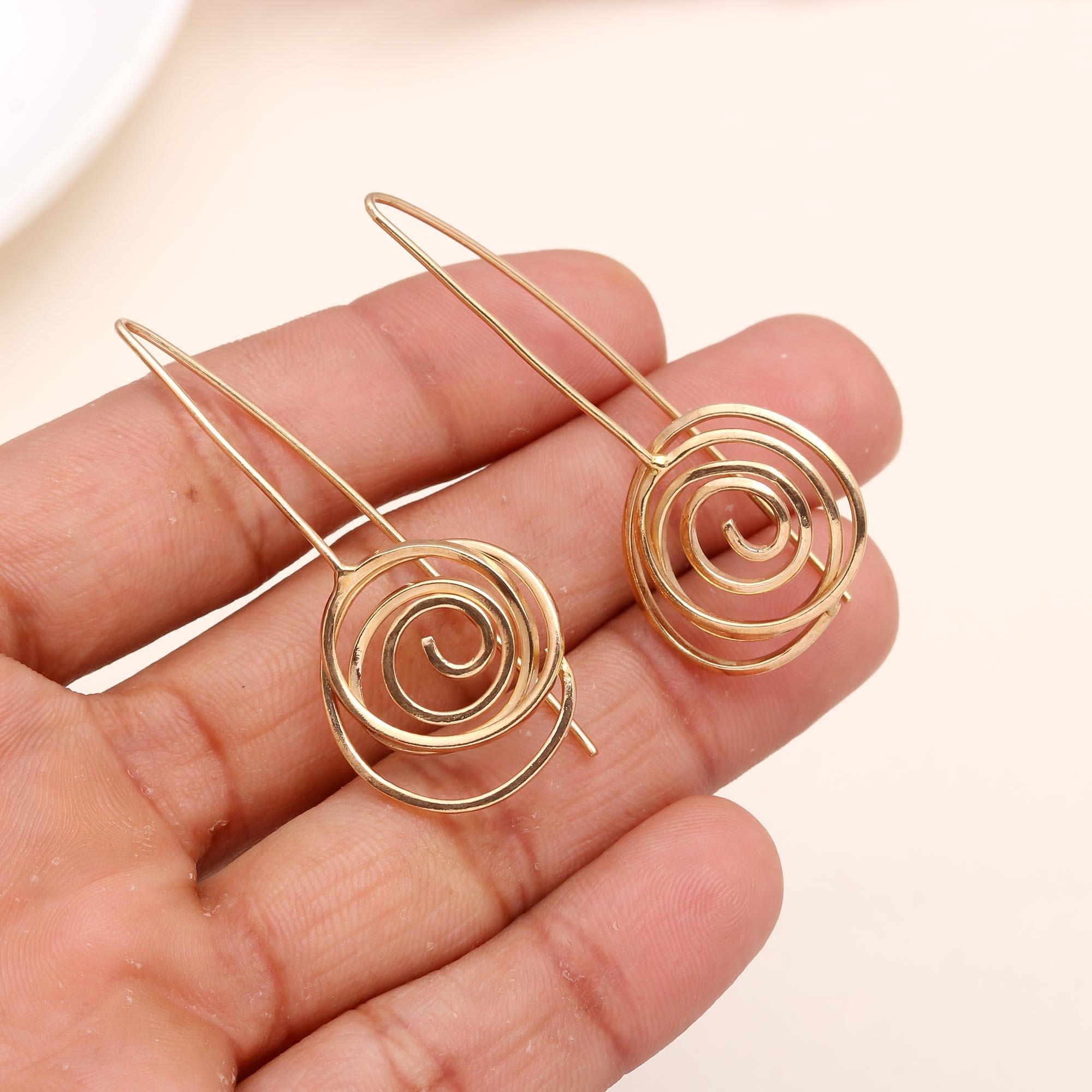 The Infinite Spiral: Wire Swirl Drop Earrings