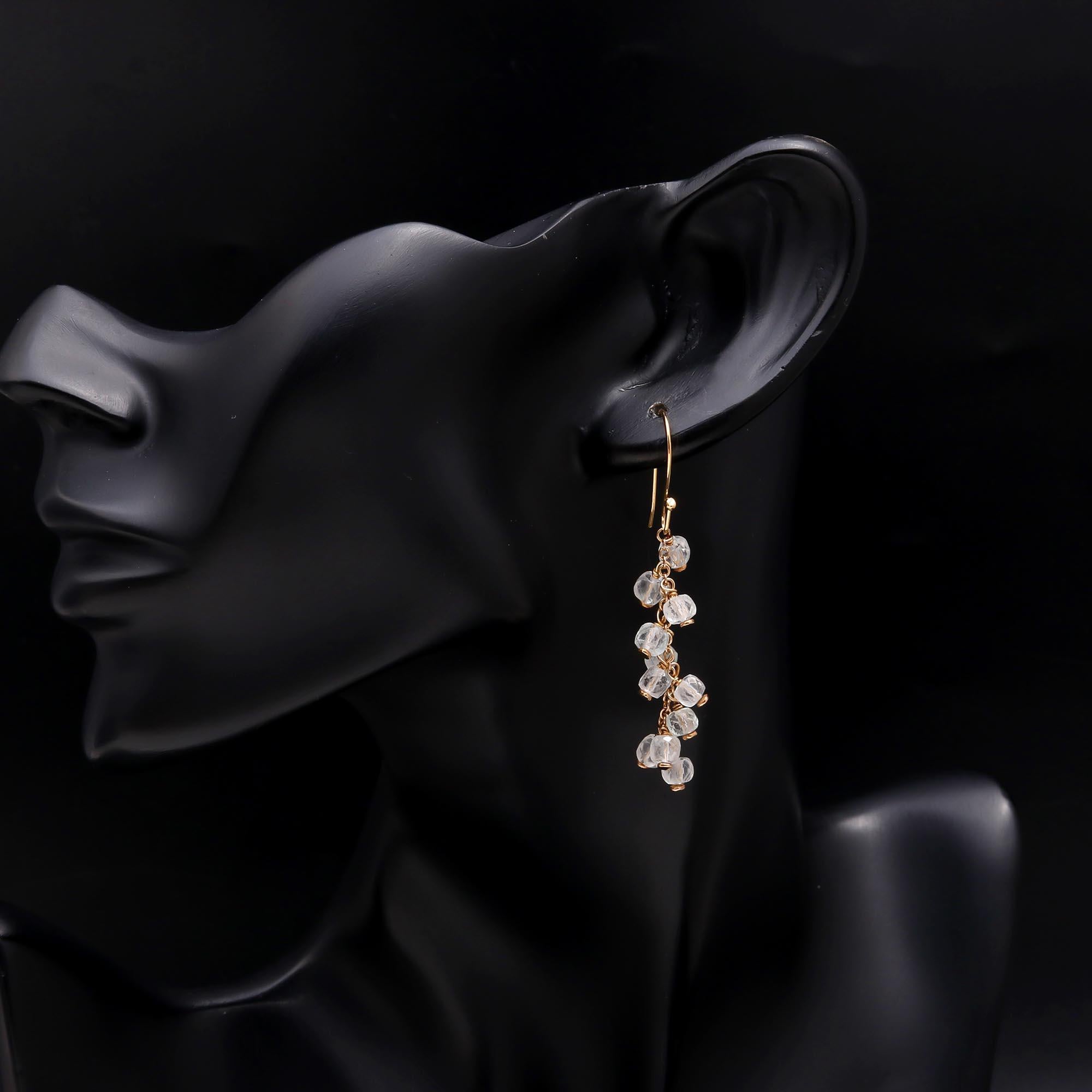 The Crystal Cascade: Linear Bead Drop Earrings