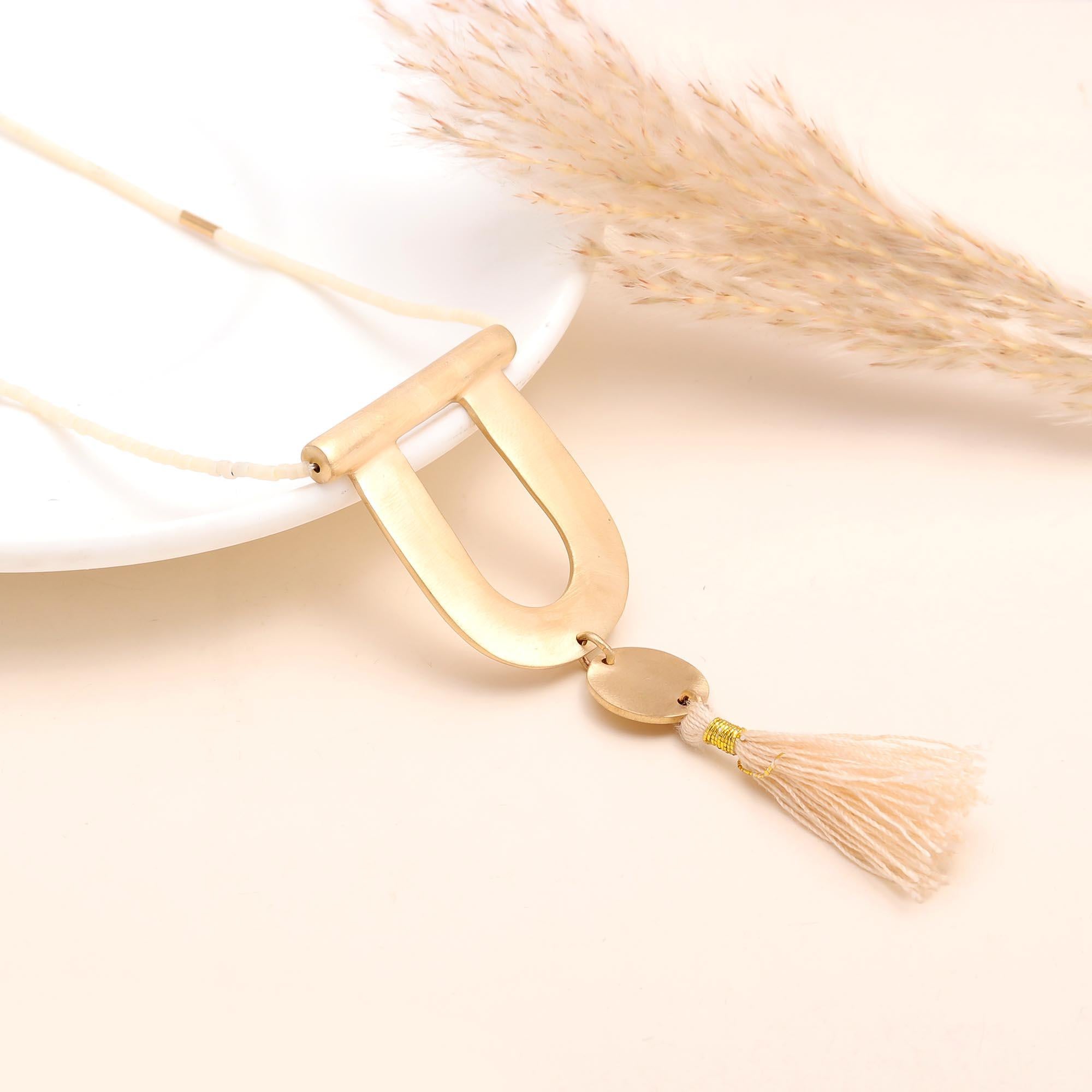 The Boho Portal: Gold Arch & Tassel Necklace