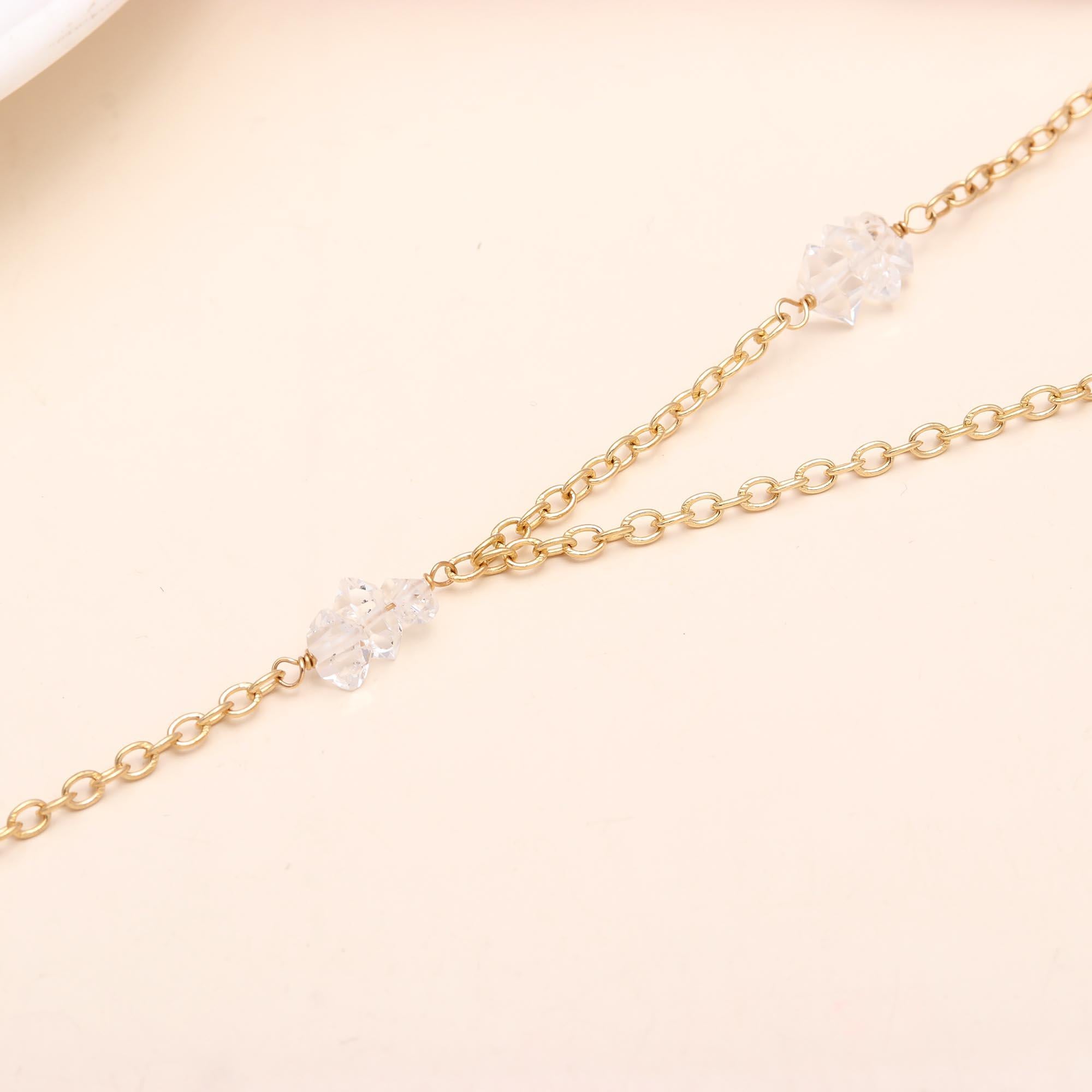 The Crystal Cage: Geometric Lariat Drop Necklace