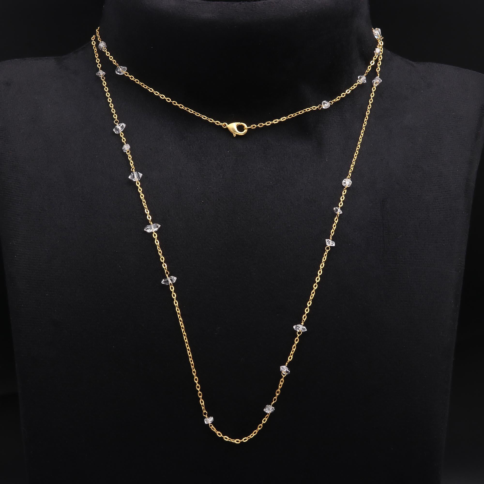 The Ethereal Strand: Raw Crystal Station Necklace