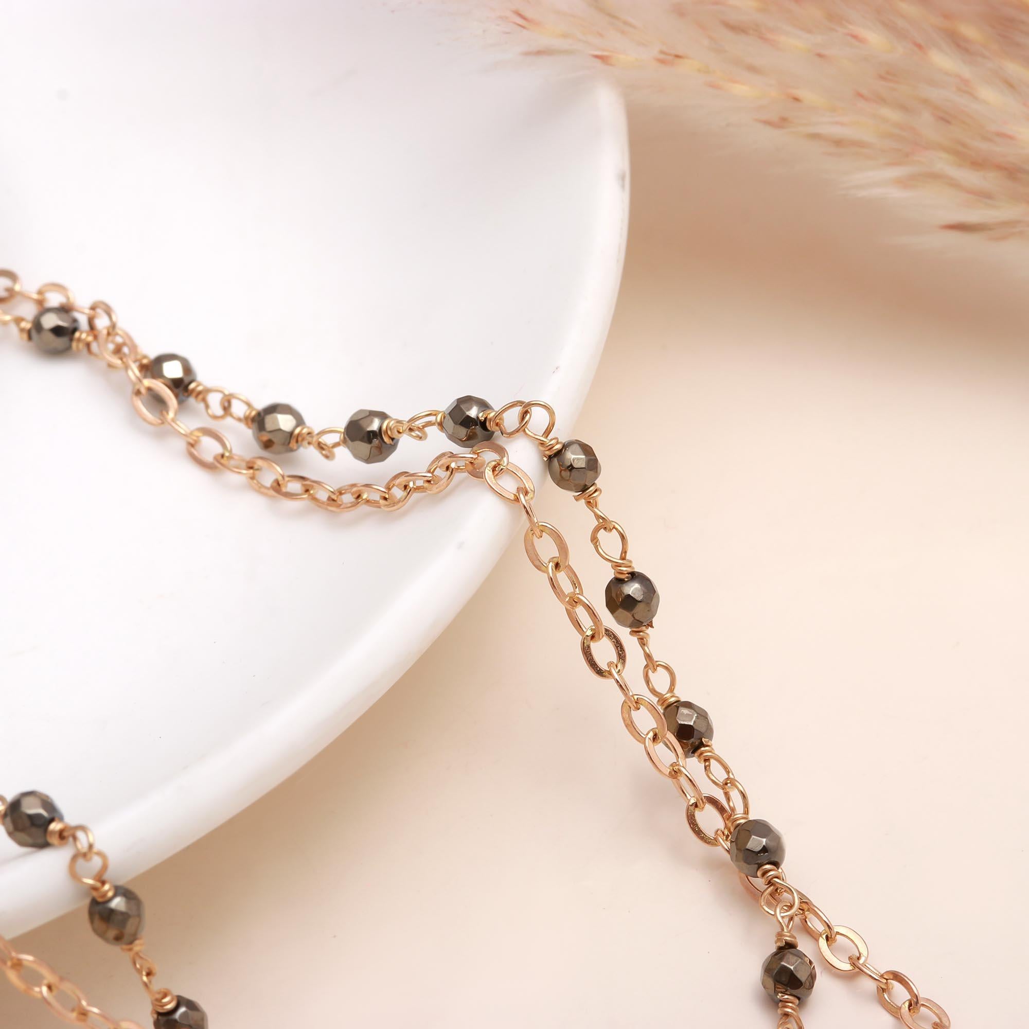 The Boho Double: Layered Coin & Pyrite Necklace