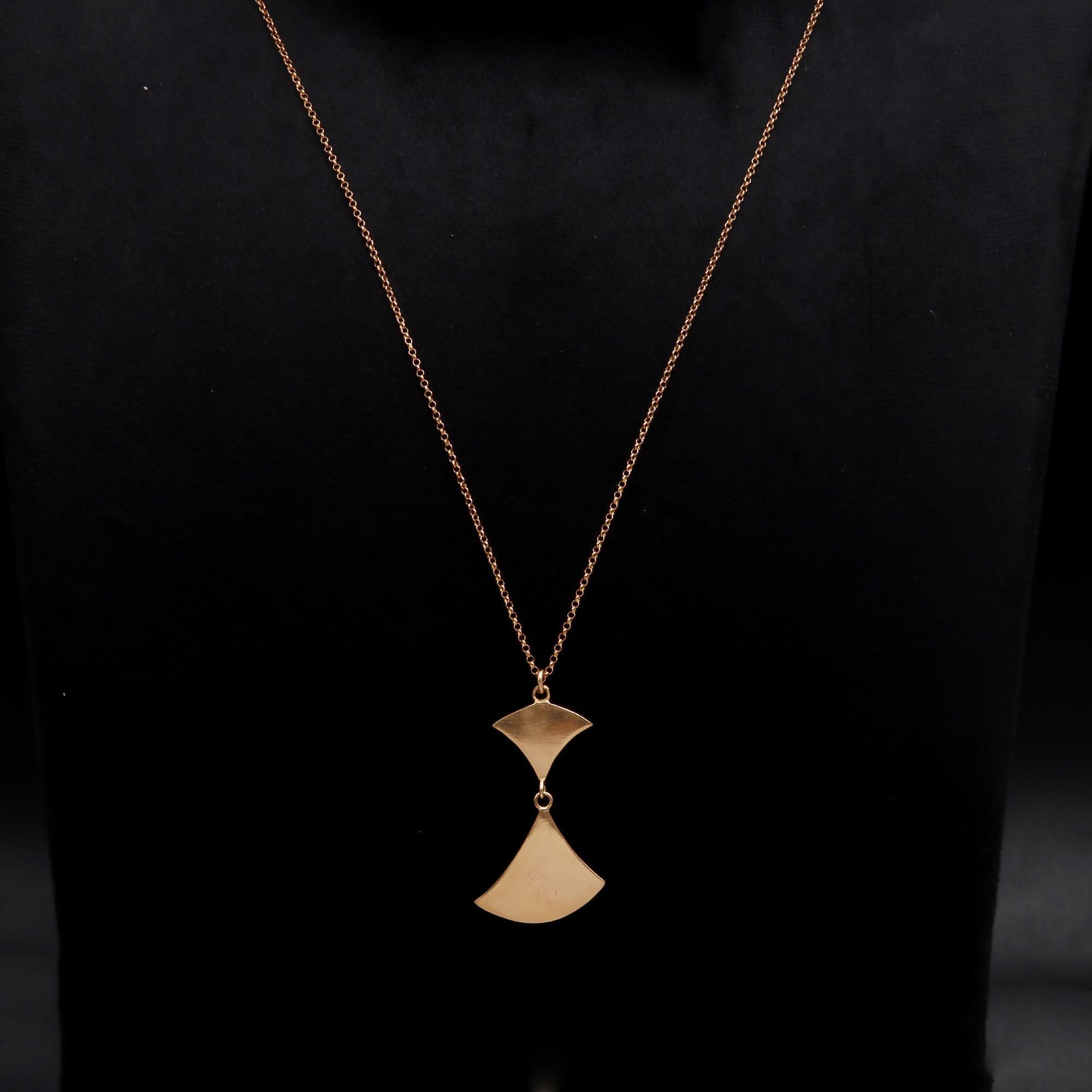 The Modern Wing: Geometric Gold Abstract Necklace