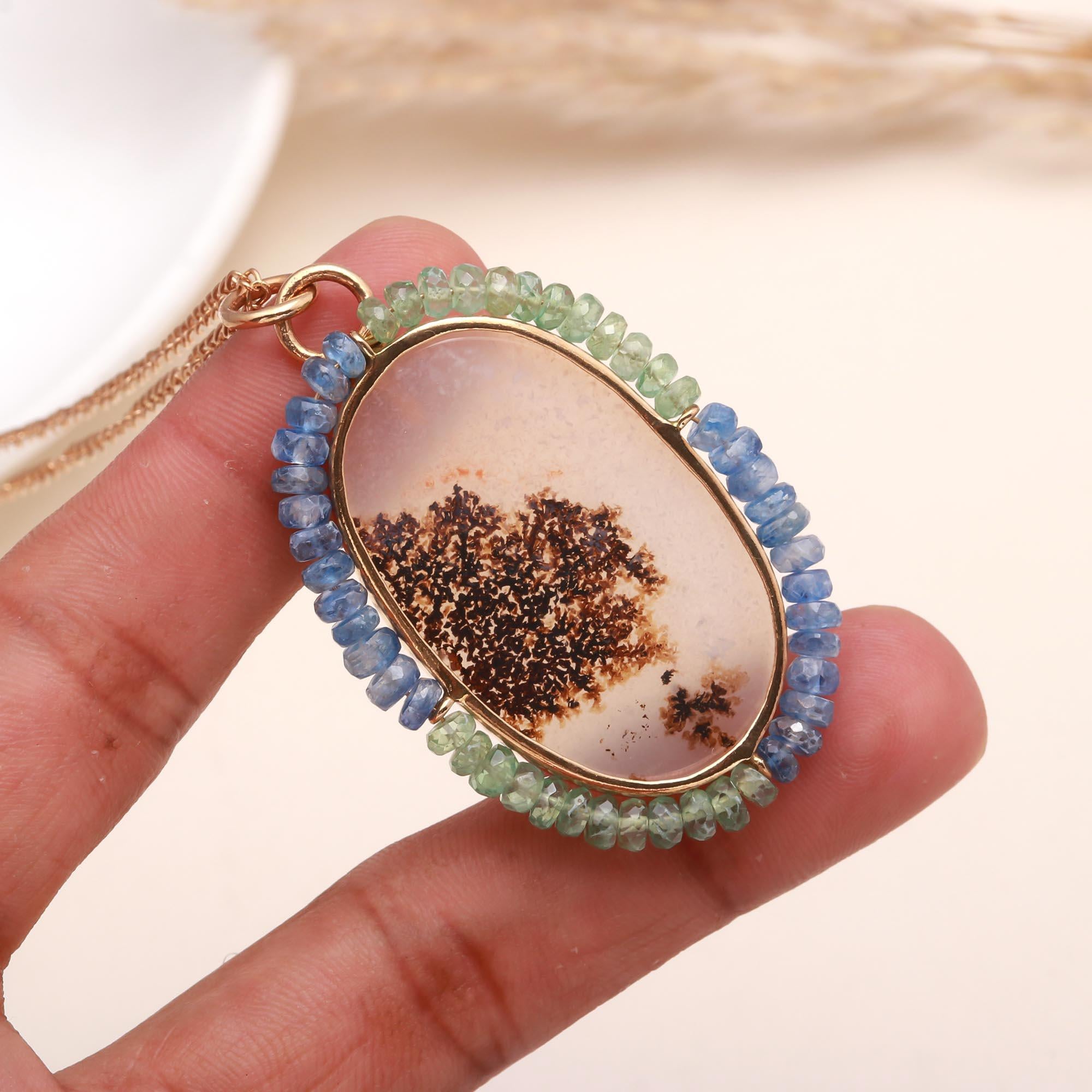 The Landscape Gem: Dendritic Agate Beaded Necklace