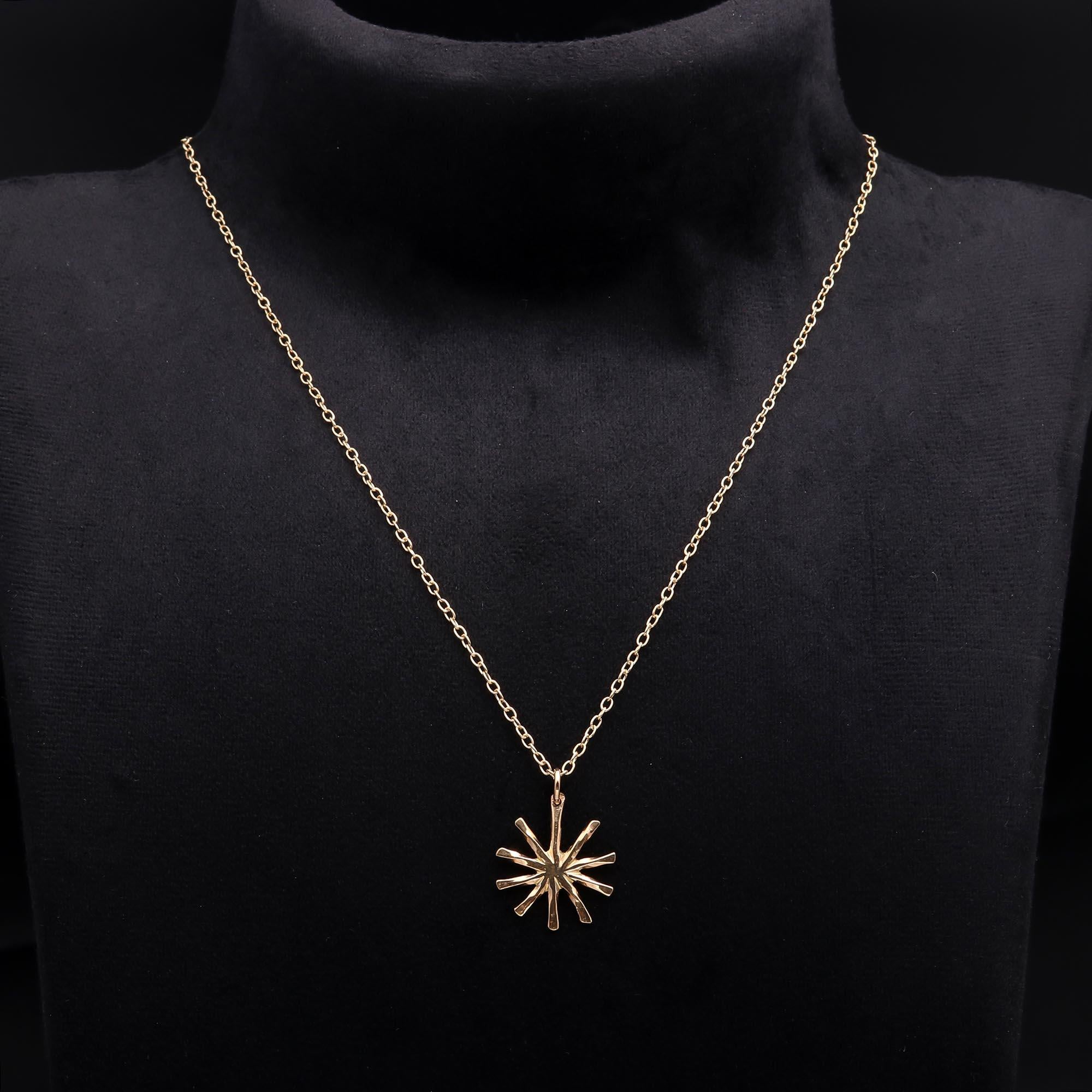 Hammered Sunburst Pendant Necklace