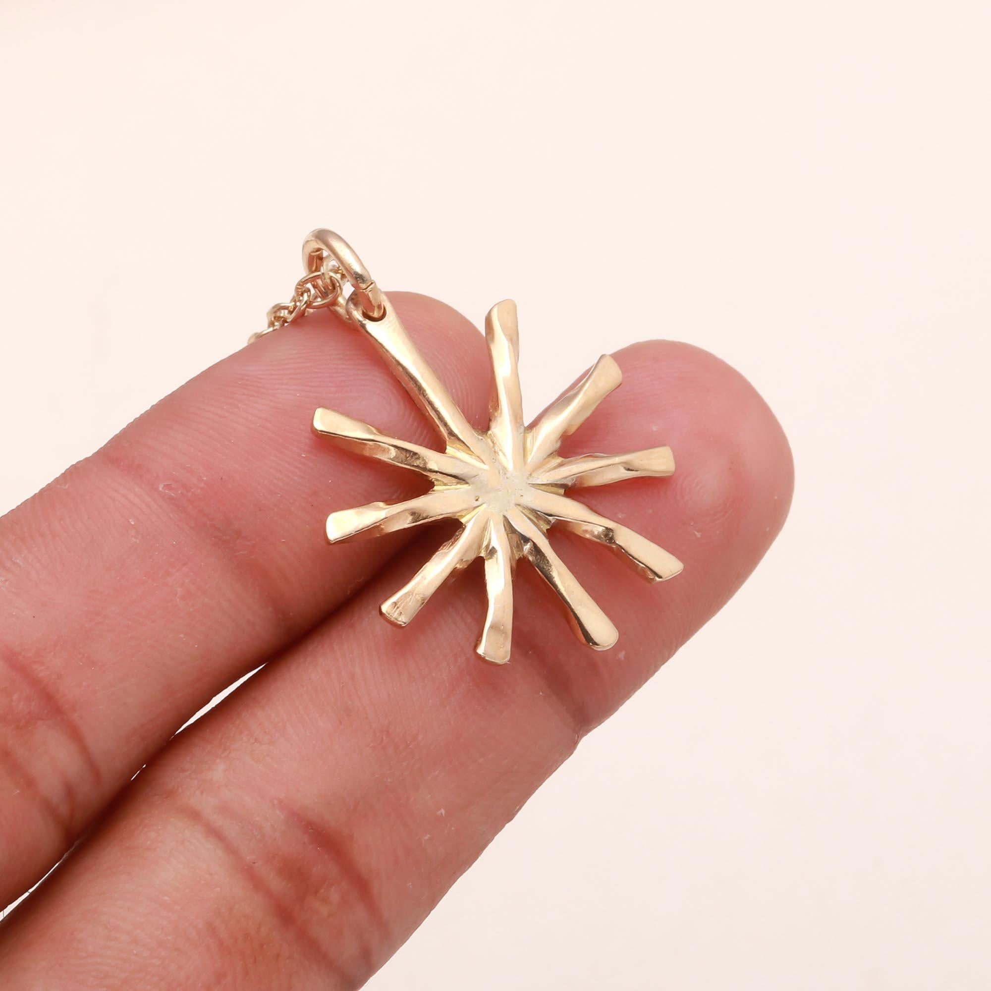 Hammered Sunburst Pendant Necklace